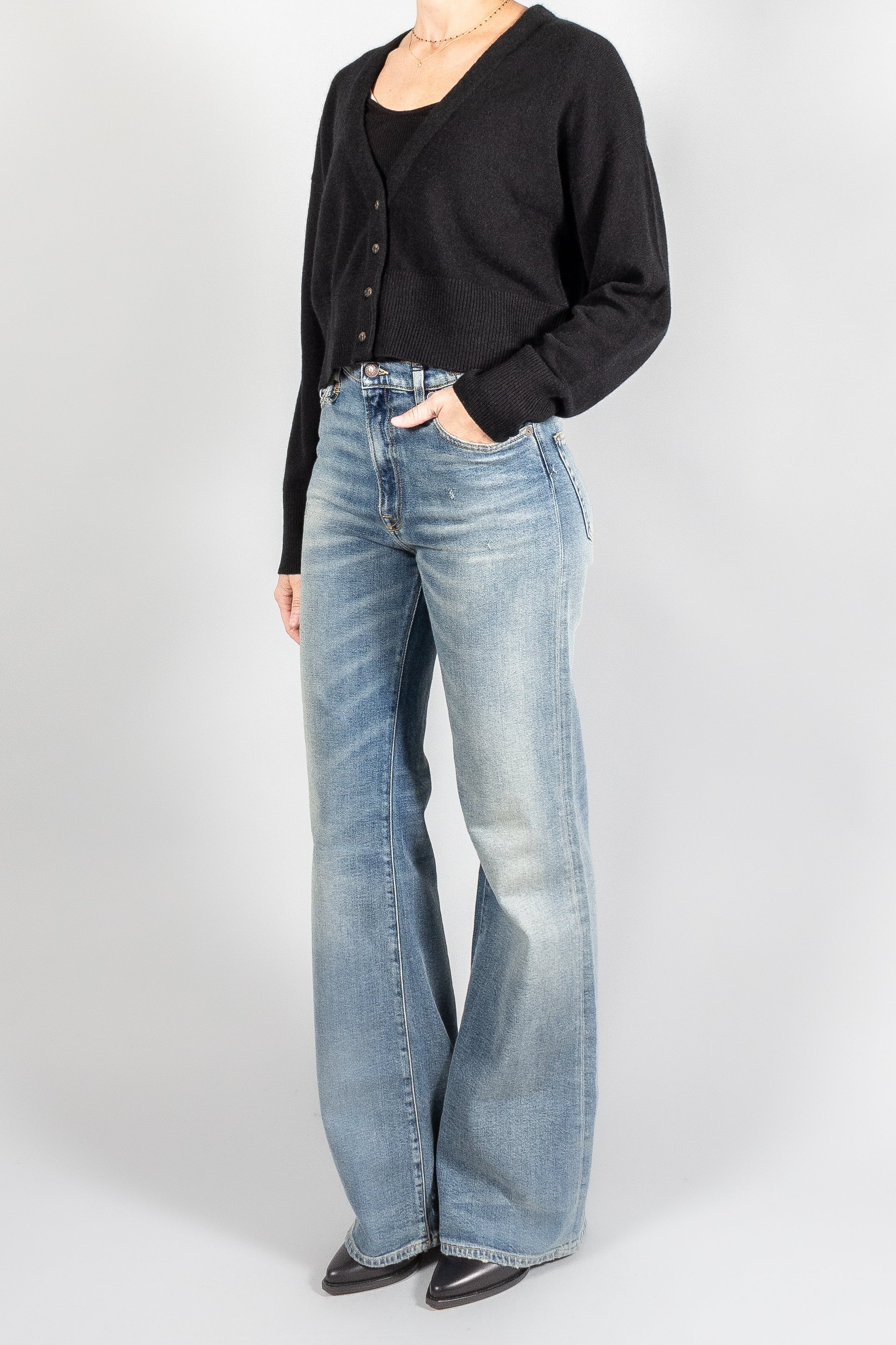 Le Kasha Cropped Cashmere Cardigan-Cardigans-T0-Misch-Vancouver-Canada