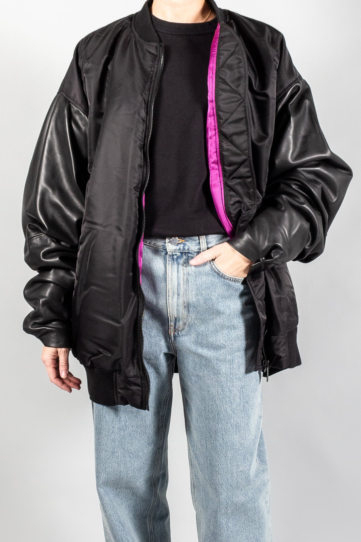REV Parkin Oversized Leather Bomber