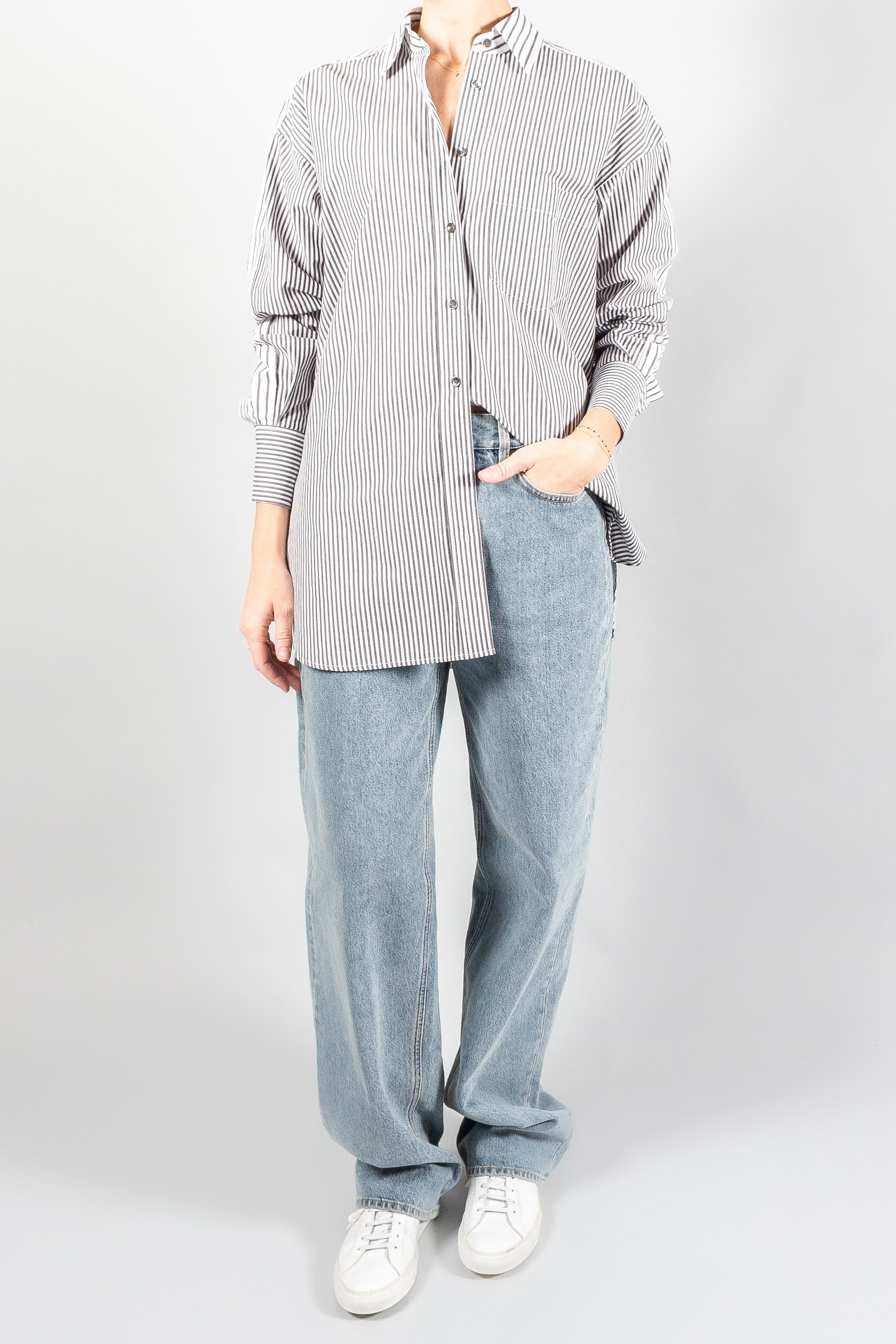 Closed Chestpocket Long Sleeve Blouse