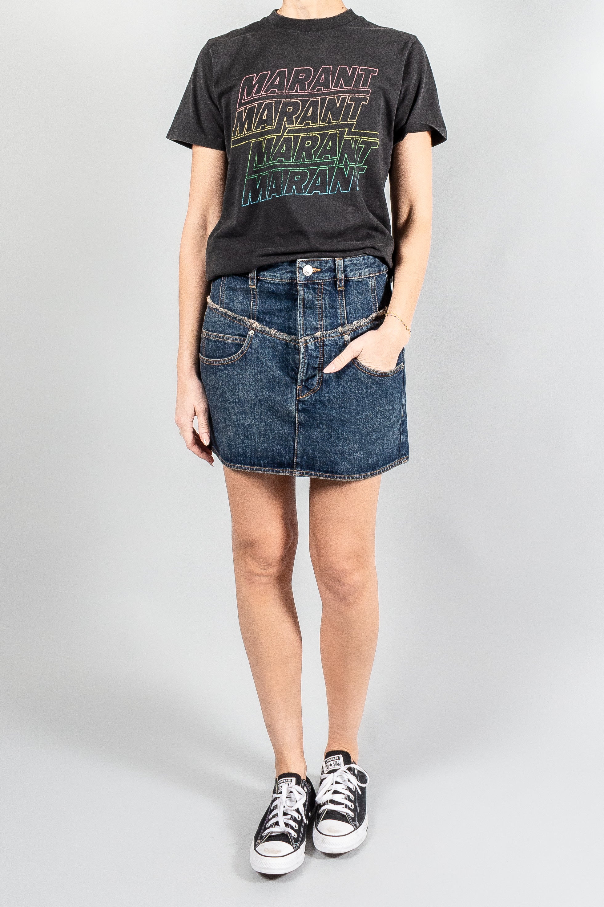 Isabel Marant Narjis Denim Mini Skirt-Skirts-Misch-Boutique-Vancouver-Canada-misch.ca