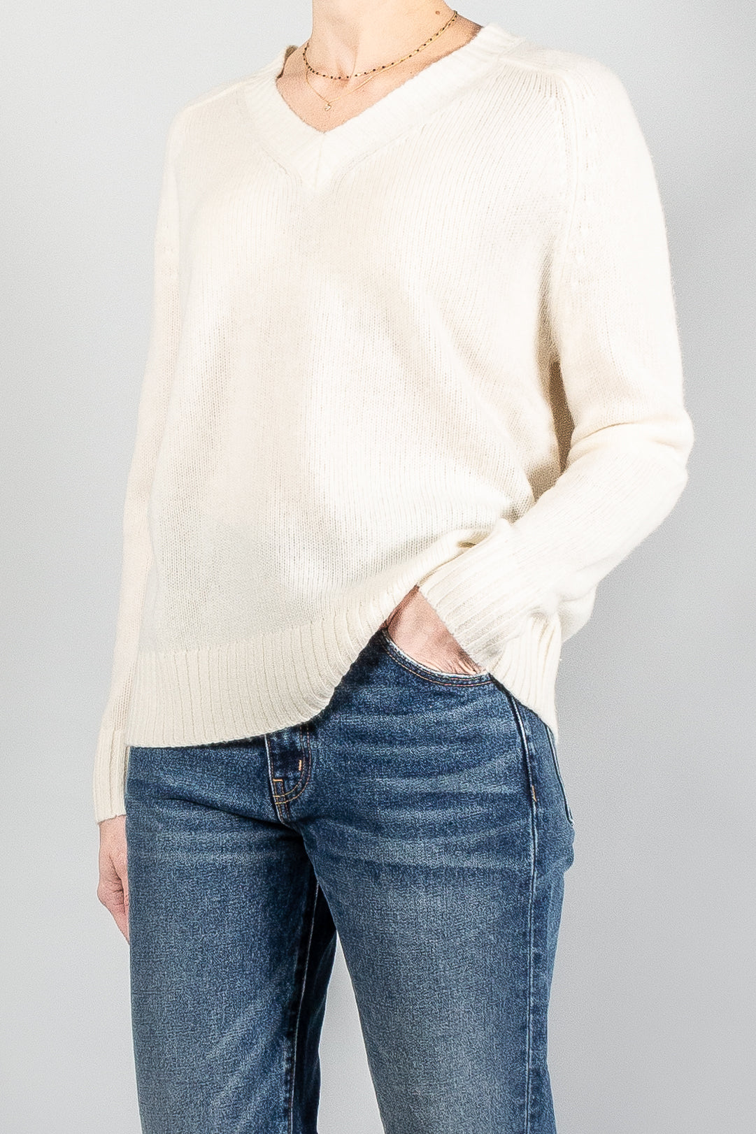 Joseph V Nk Open Cashmere - Ivory-Shirts & Tops-Misch-Boutique-Vancouver-Canada-misch.ca