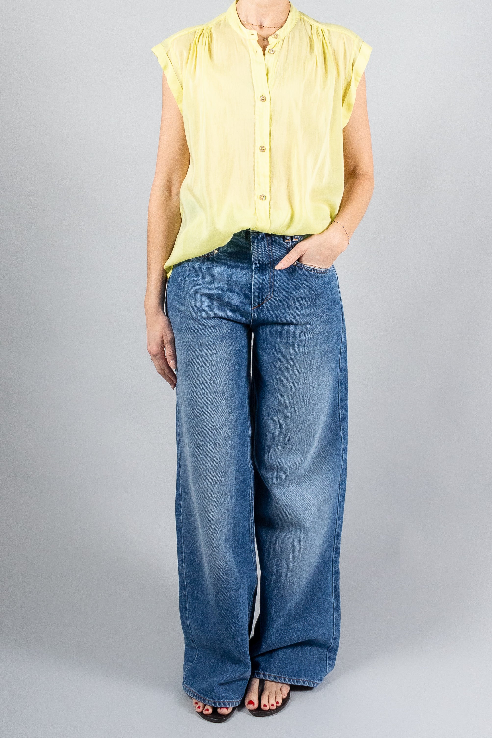 Forte Forte Cotton Silk Voile Short Sleeved Top-Tops-Misch-Boutique-Vancouver-Canada-misch.ca