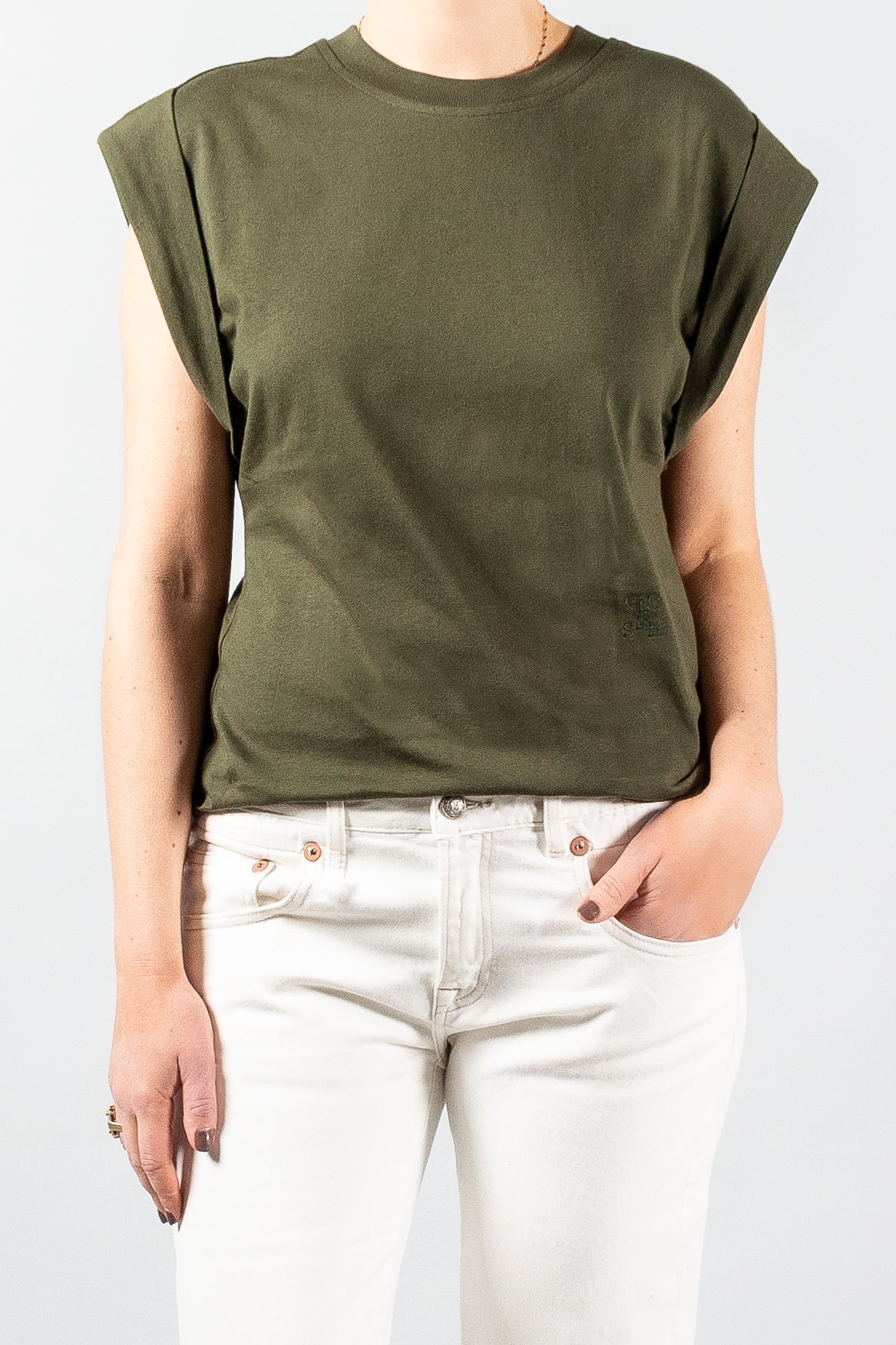 Closed Crewneck Sleeveless Tee-Tops-Misch-Boutique-Vancouver-Canada-misch.ca