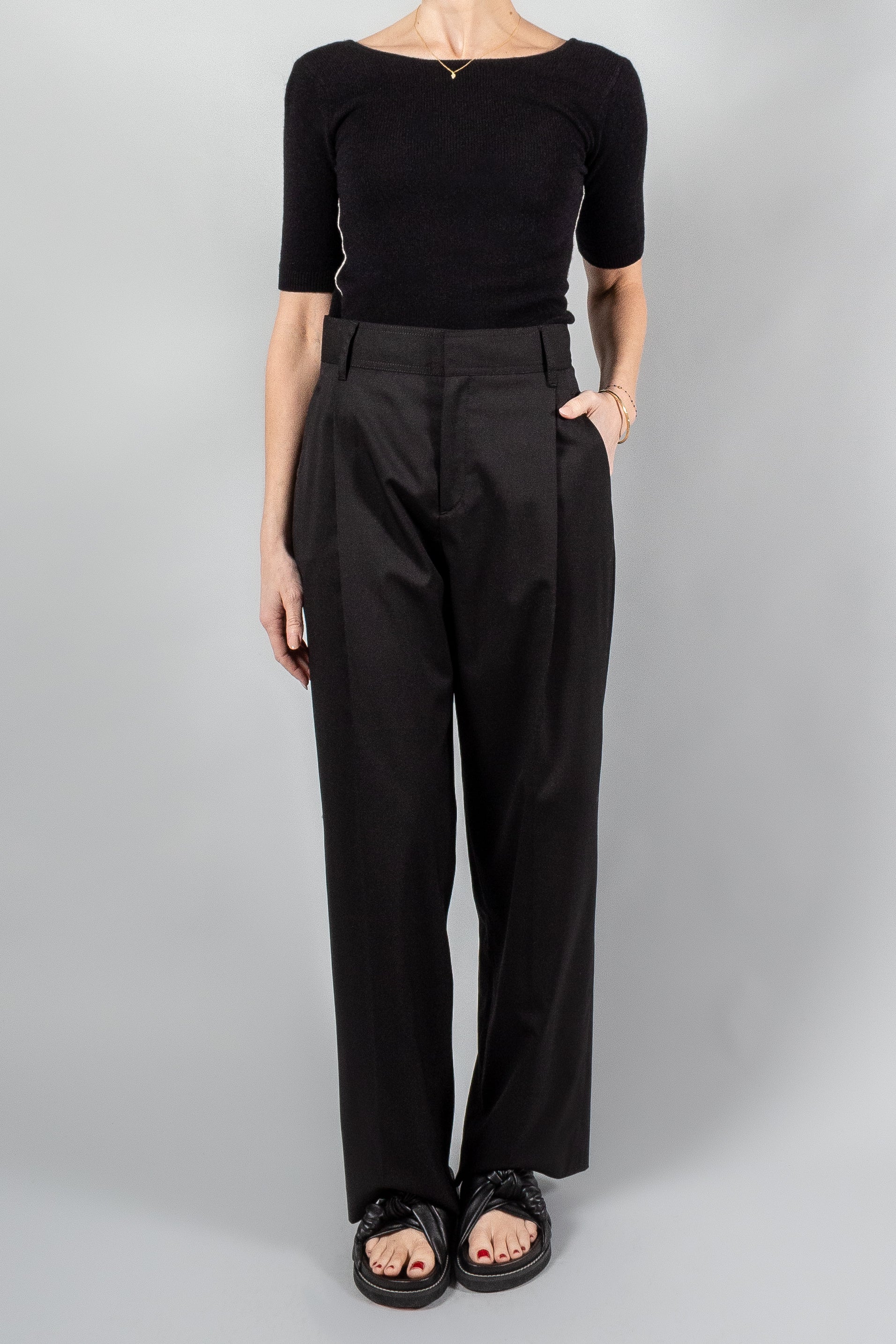 High Waisted Crop Trouser in Black – Maria McManus