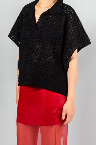 Maria McManus Hand Crochet Polo Cape-Tops-Misch-Boutique-Vancouver-Canada-misch.ca