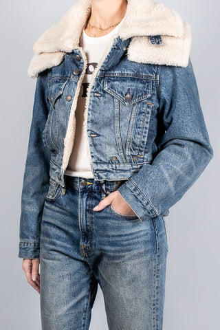 R13 Double Collar Sherpa Trucker Jacket-Jackets And Blazers-Misch-Boutique-Vancouver-Canada-misch.ca