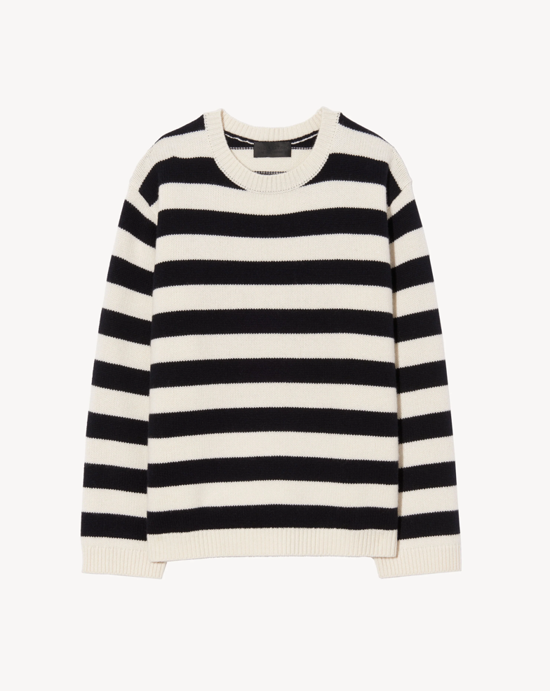 Nili Lotan Trina Sweater - Ivory/Dark Navy Stripe