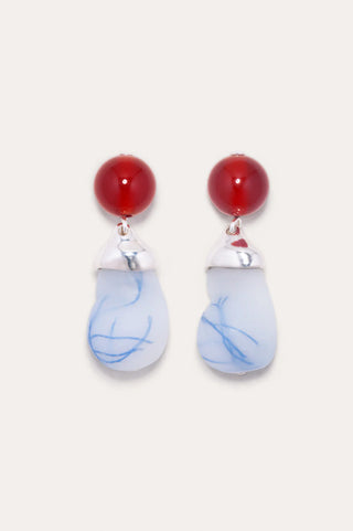 Completed Works Earrings With Blue Thread Resin And Agate-Jewelry-Misch-Boutique-Vancouver-Canada-misch.ca