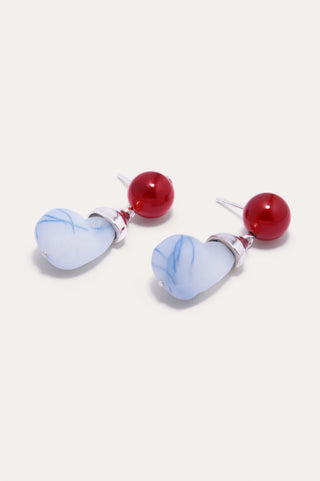 Completed Works Earrings With Blue Thread Resin And Agate-Jewelry-Misch-Boutique-Vancouver-Canada-misch.ca