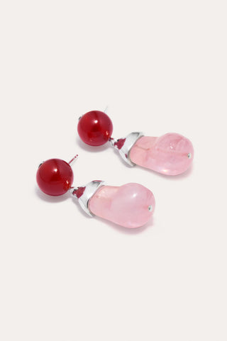 Completed Works Earrings With Rose Quartz Resin And Agate-Jewelry-Misch-Boutique-Vancouver-Canada-misch.ca
