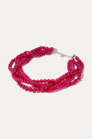 Completed Works Recycled Silver Necklace With Fuchsia Beads-Jewelry-Misch-Boutique-Vancouver-Canada-misch.ca