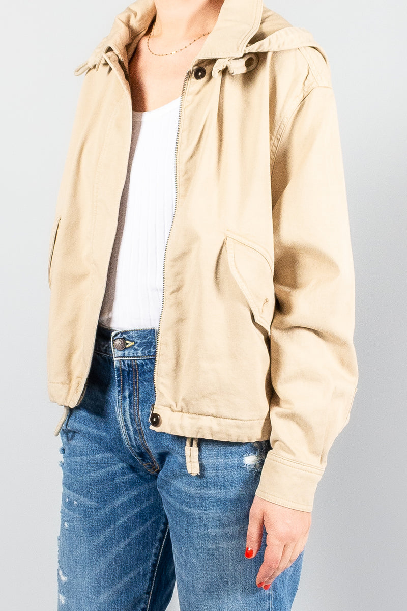 Closed Cropped Jacket With Hood