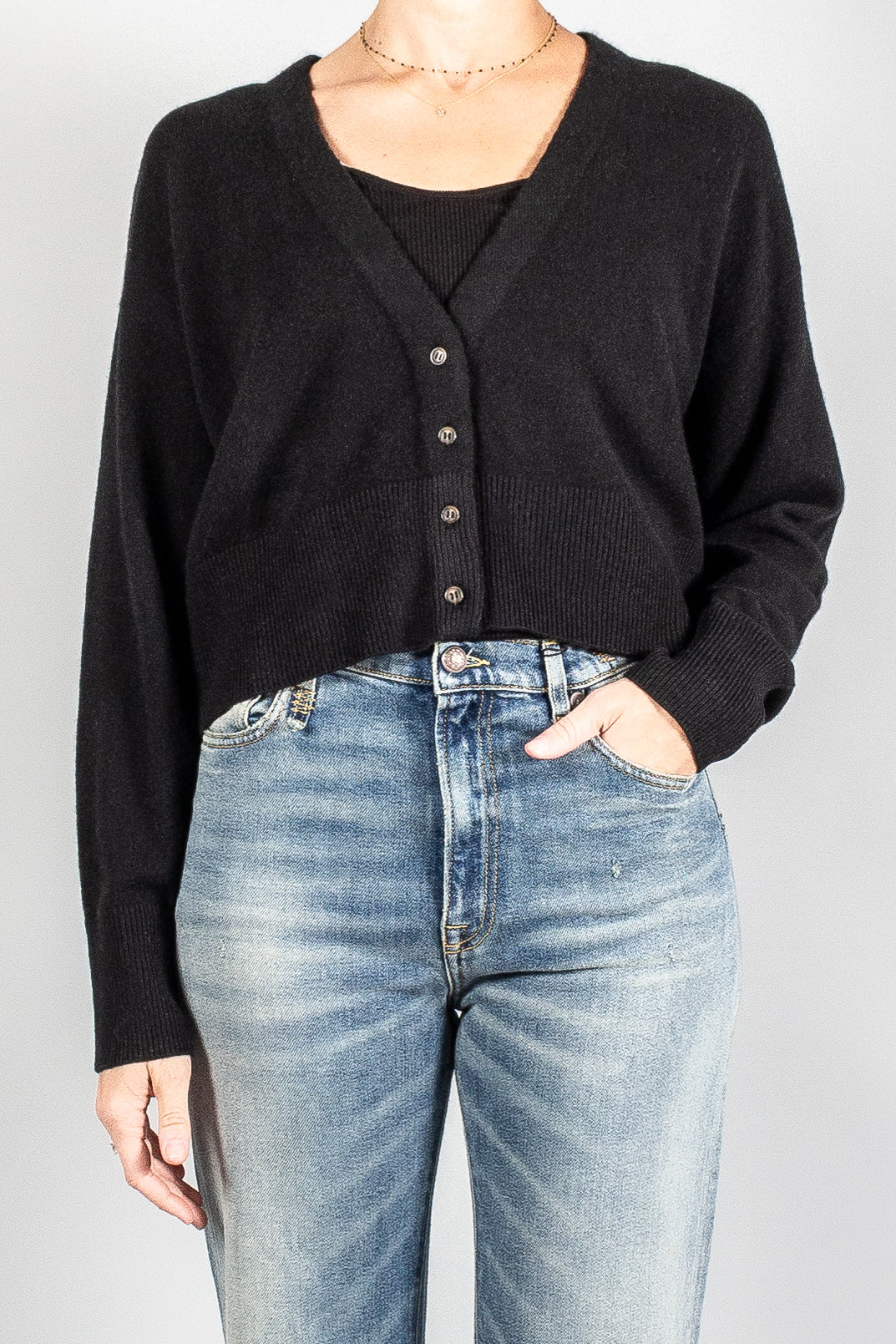 Le Kasha Cropped Cashmere Cardigan-Cardigans-T0-Misch-Vancouver-Canada