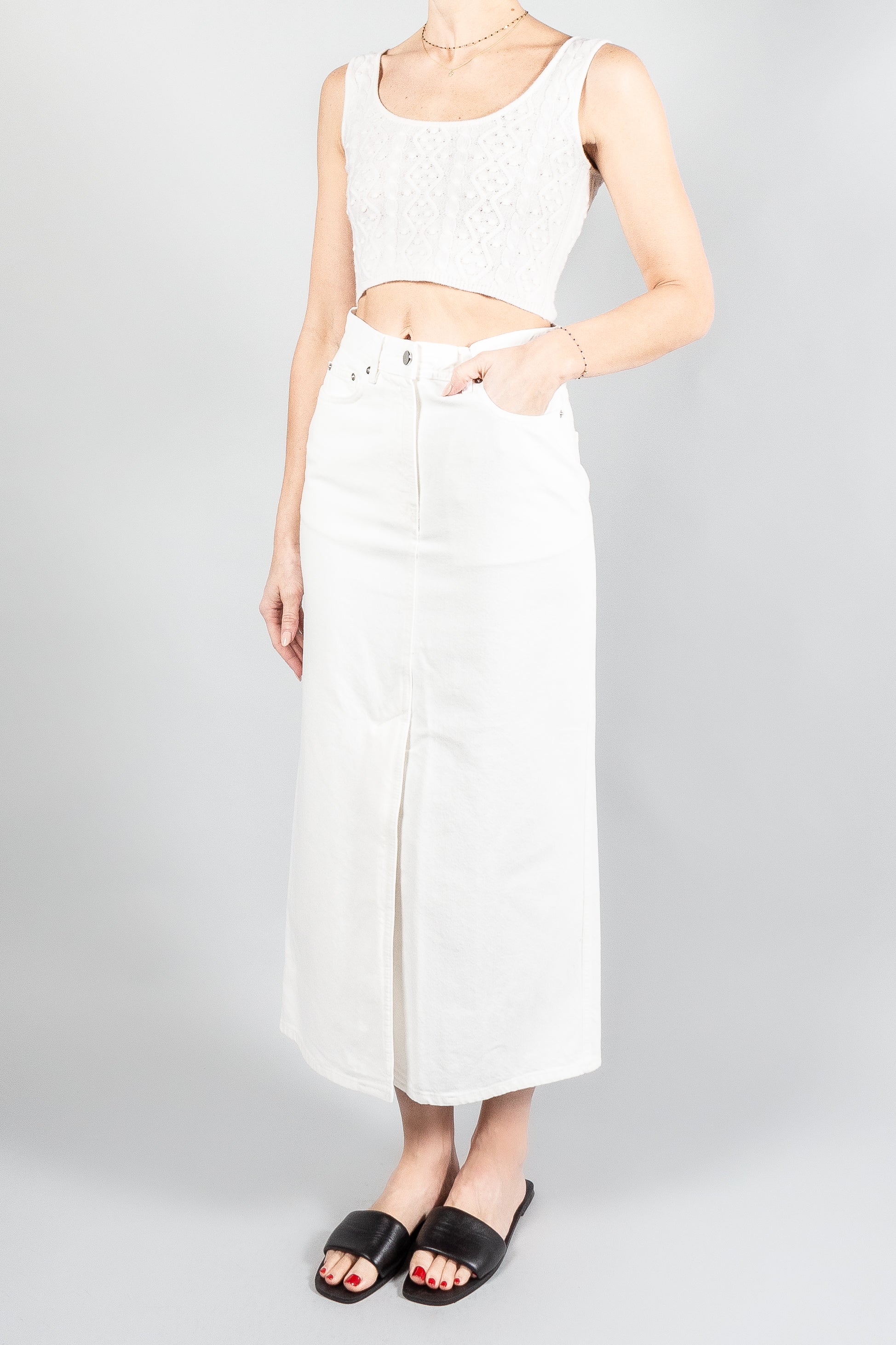 Loulou Studio Rona Denim Long Skirt