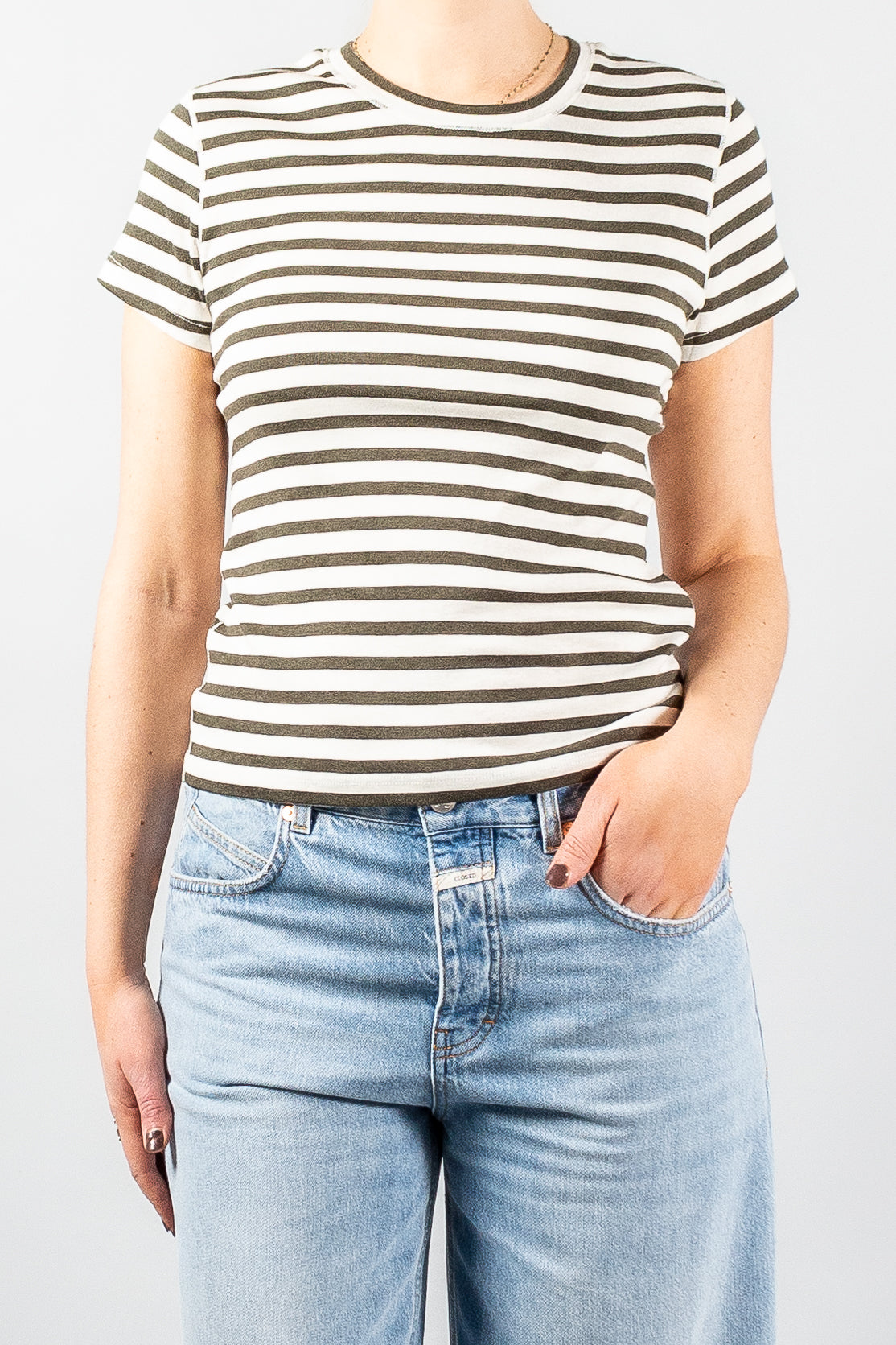 Closed Cropped Striped T-Shirt