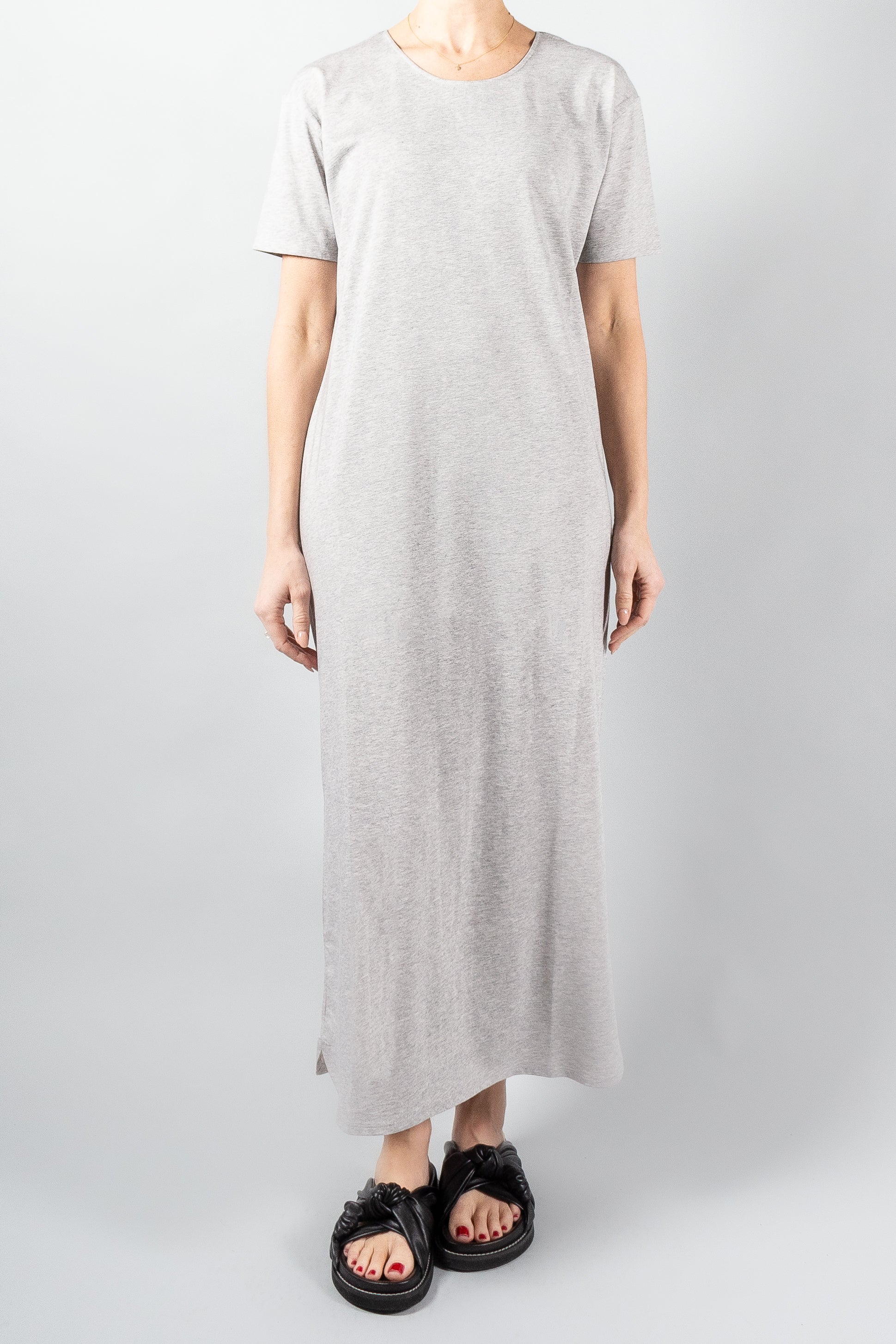 Loulou Studio Arue Cotton Dress Grey Melange Misch Vancouver