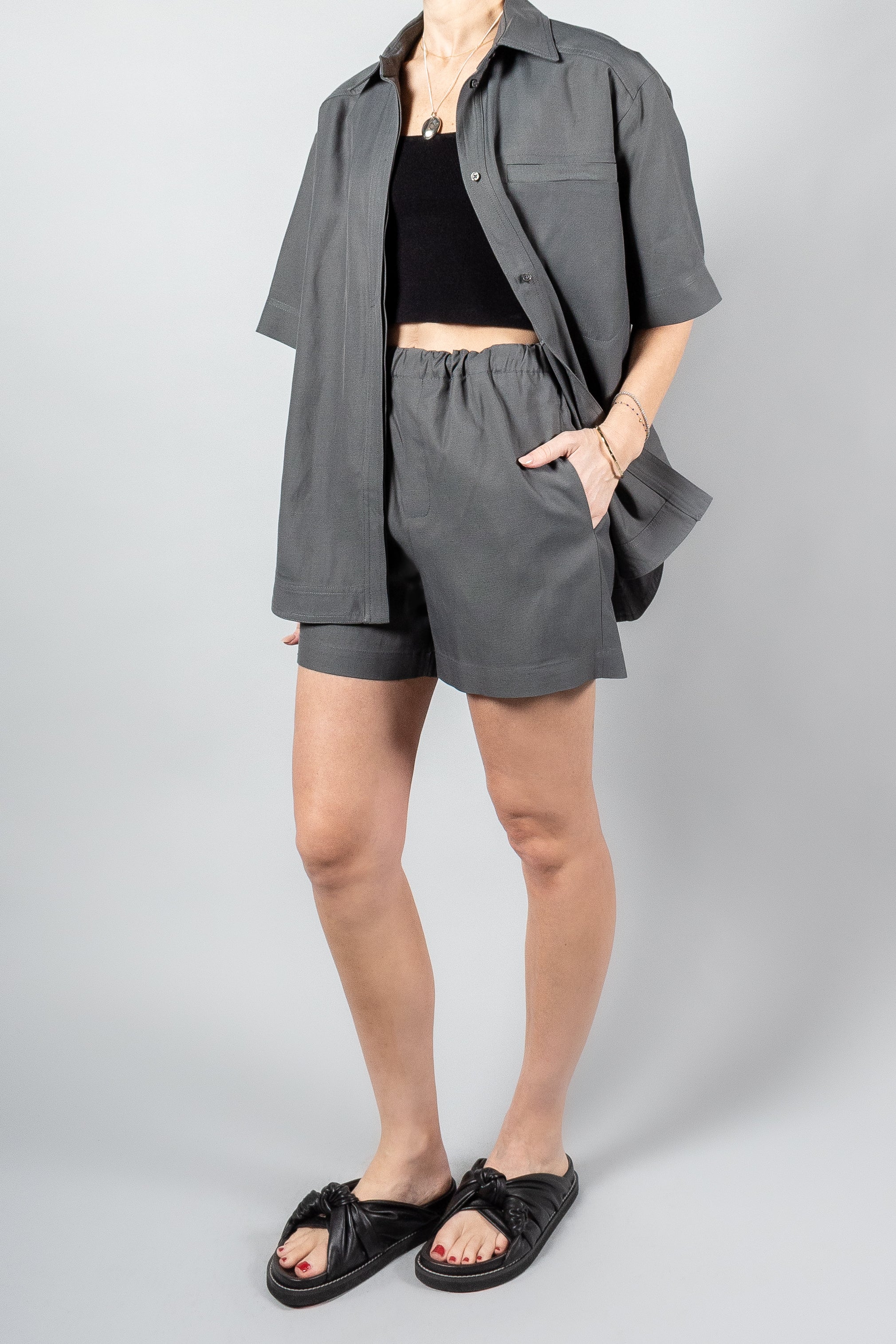 Loulou Studio Seto Shorts-Pants and Shorts-Misch-Boutique-Vancouver-Canada-misch.ca