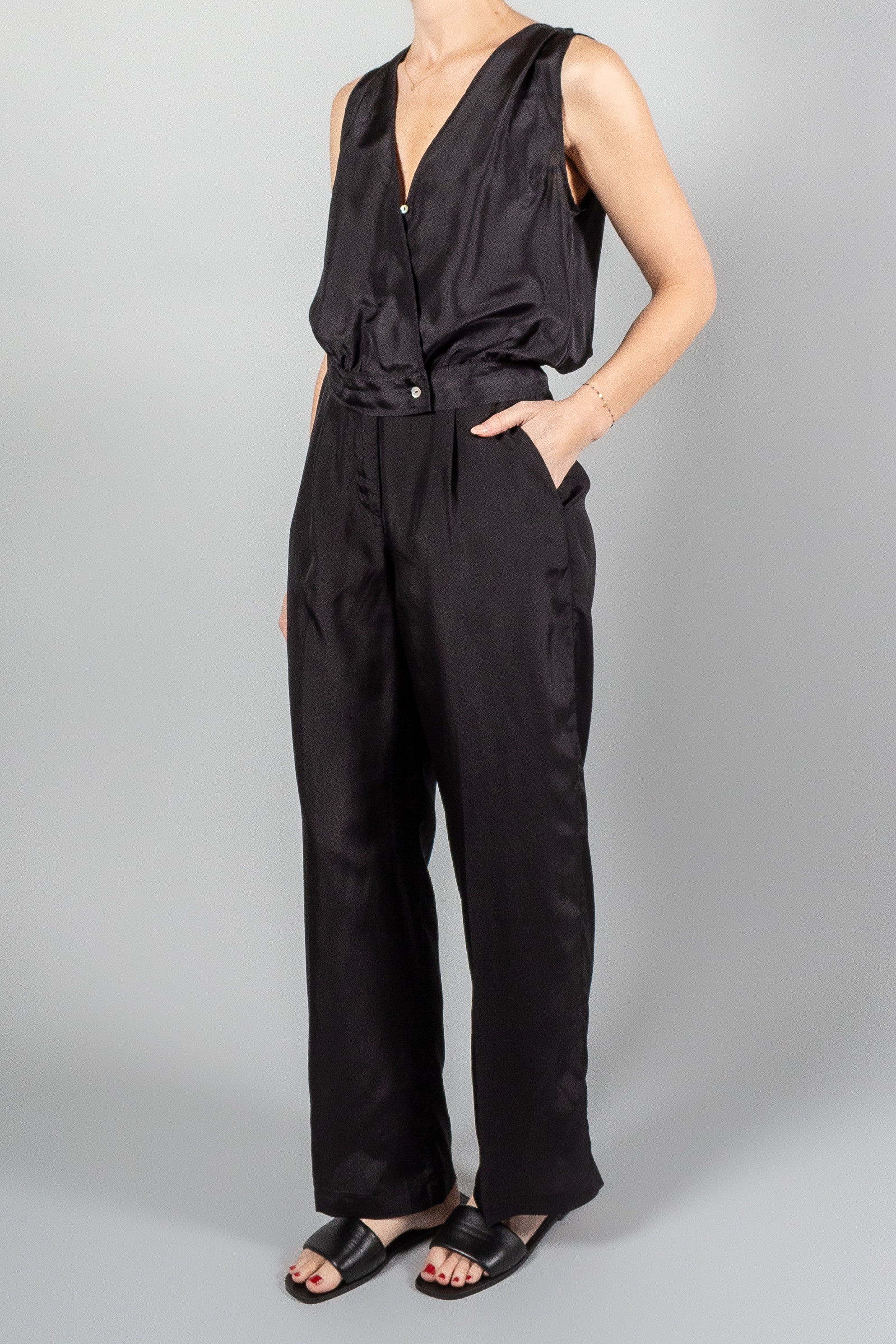 Forte Forte Habotai Silk High Waist Pants-Pants and Shorts-Misch-Boutique-Vancouver-Canada-misch.ca