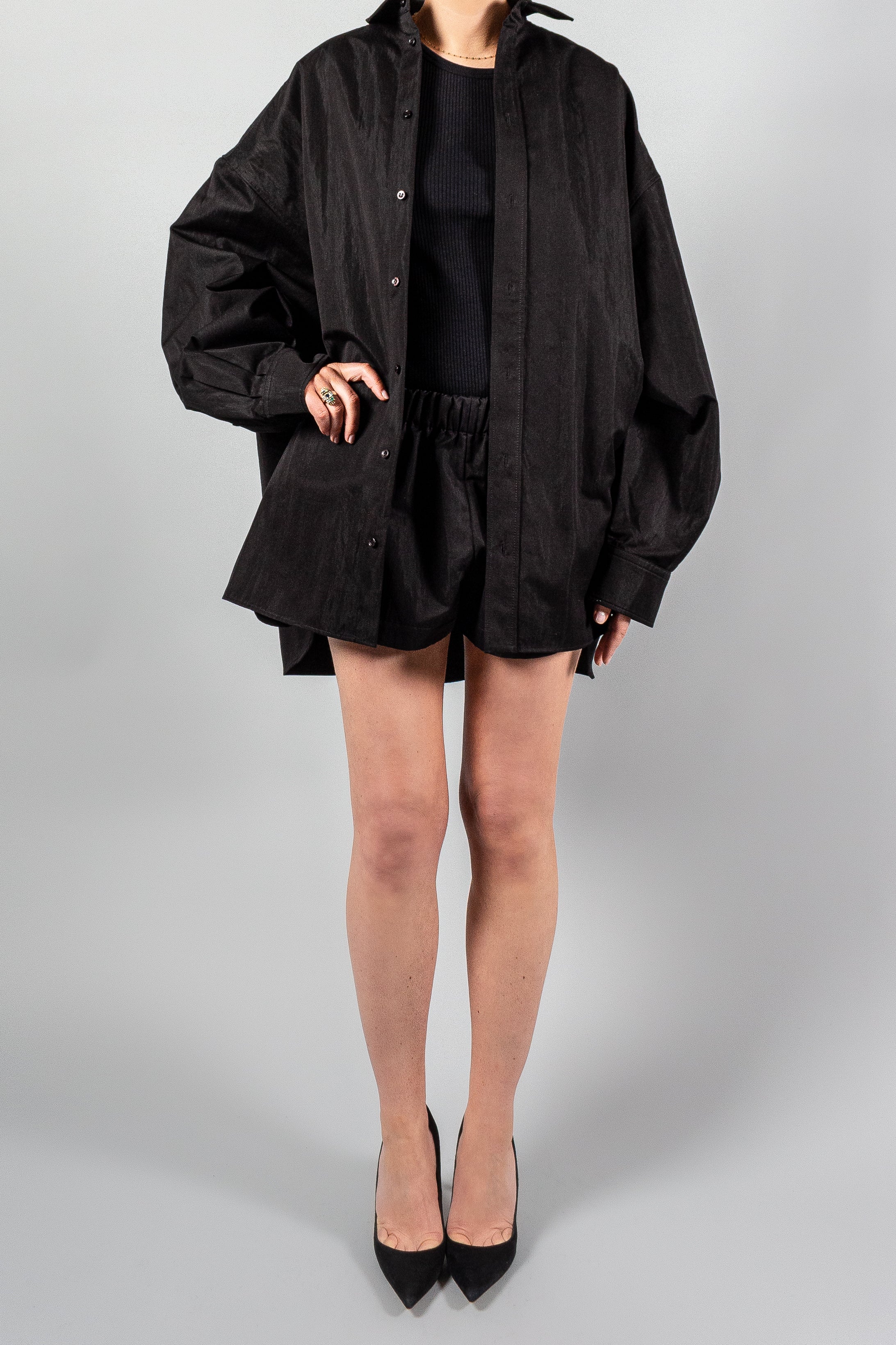 Wardrobe NYC Drill Shirt Dress Mini-Dresses and Jumpsuits-Misch-Boutique-Vancouver-Canada-misch.ca
