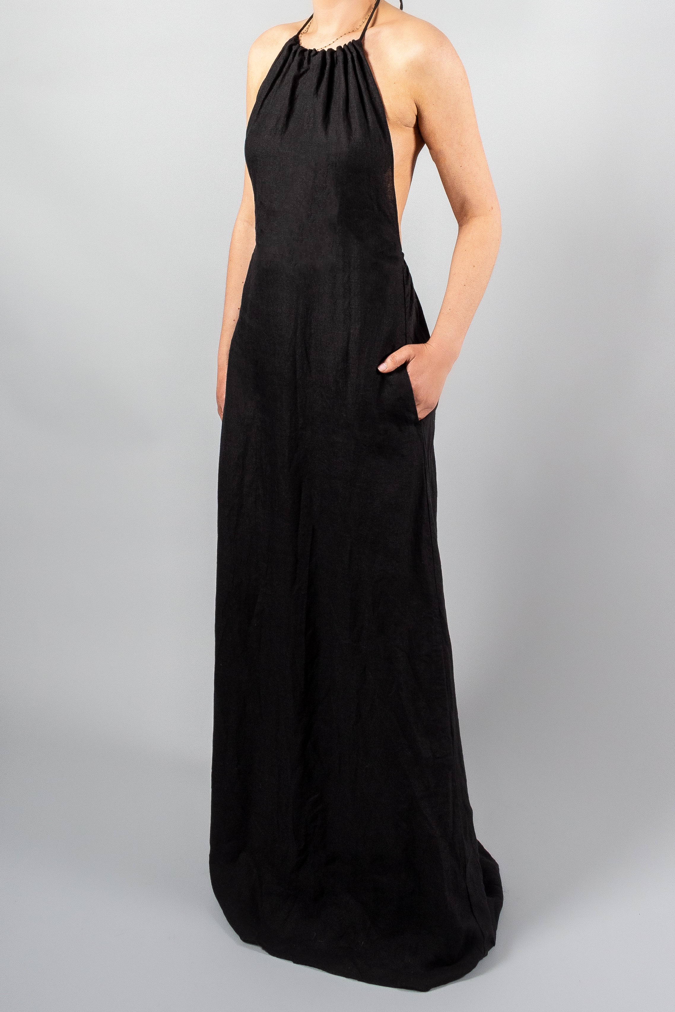 Nili Lotan Lelia Halterneck Dress-Dresses and Jumpsuits-Misch-Boutique-Vancouver-Canada-misch.ca
