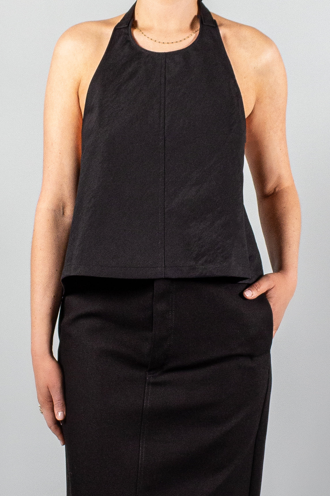 Wardrobe NYC Drill Backless Halter Top-Tops-Misch-Boutique-Vancouver-Canada-misch.ca