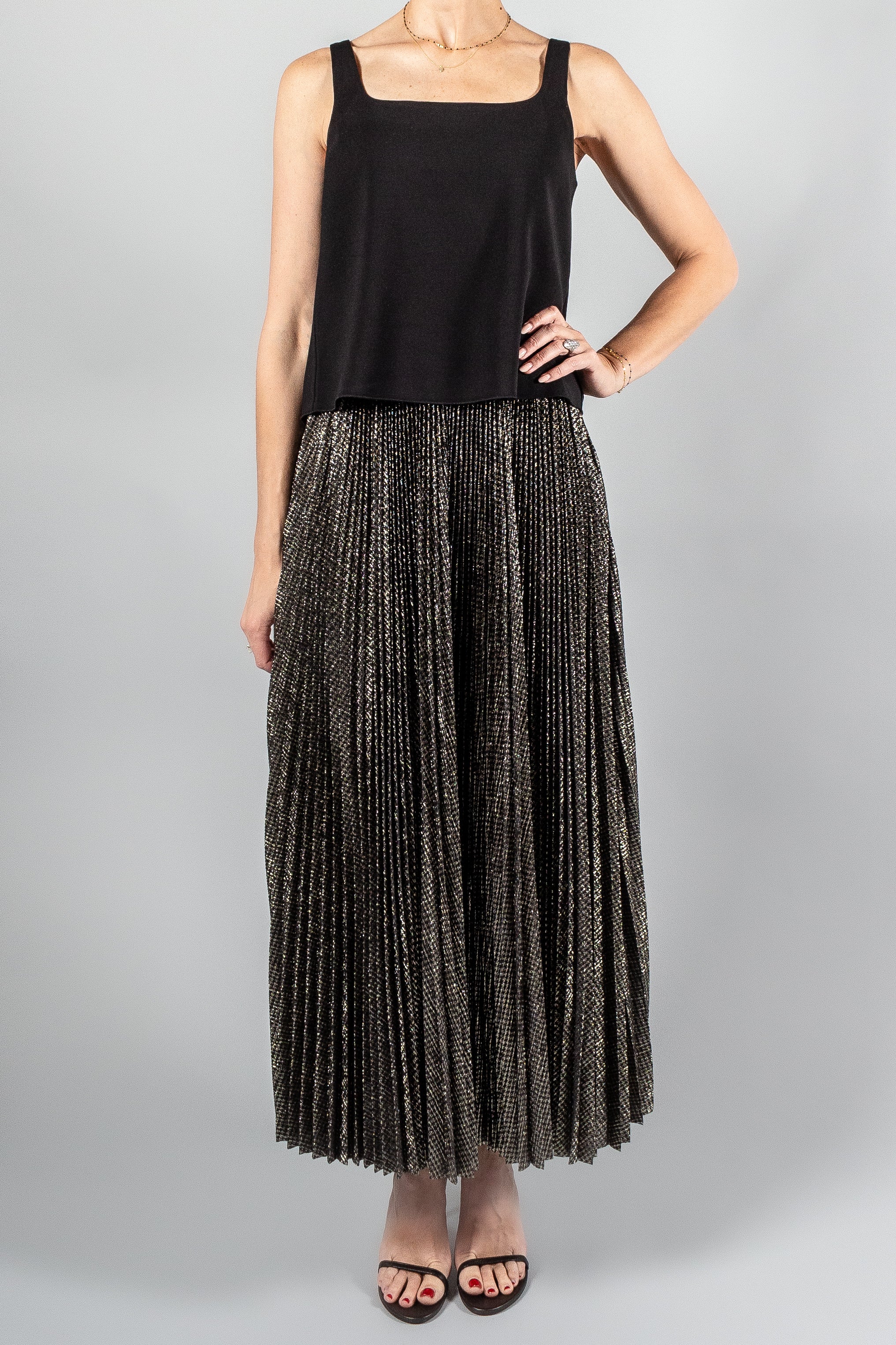 Forte Forte Lamé Pied De Poule Long Skirt-Skirts-Misch-Boutique-Vancouver-Canada-misch.ca