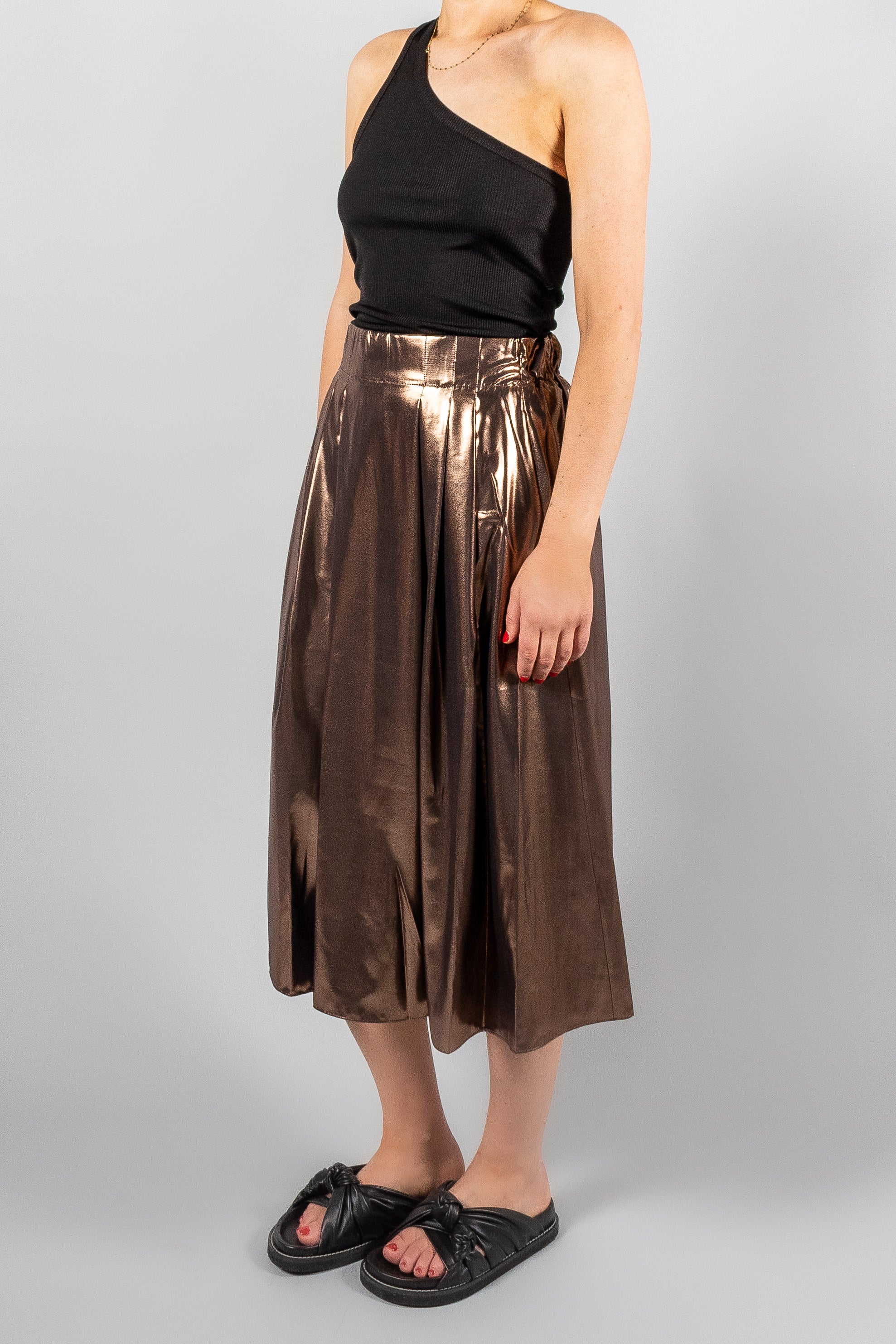 Maria Mcmanus Metallic Pleat Front Skirt-Skirts-Misch-Boutique-Vancouver-Canada-misch.ca