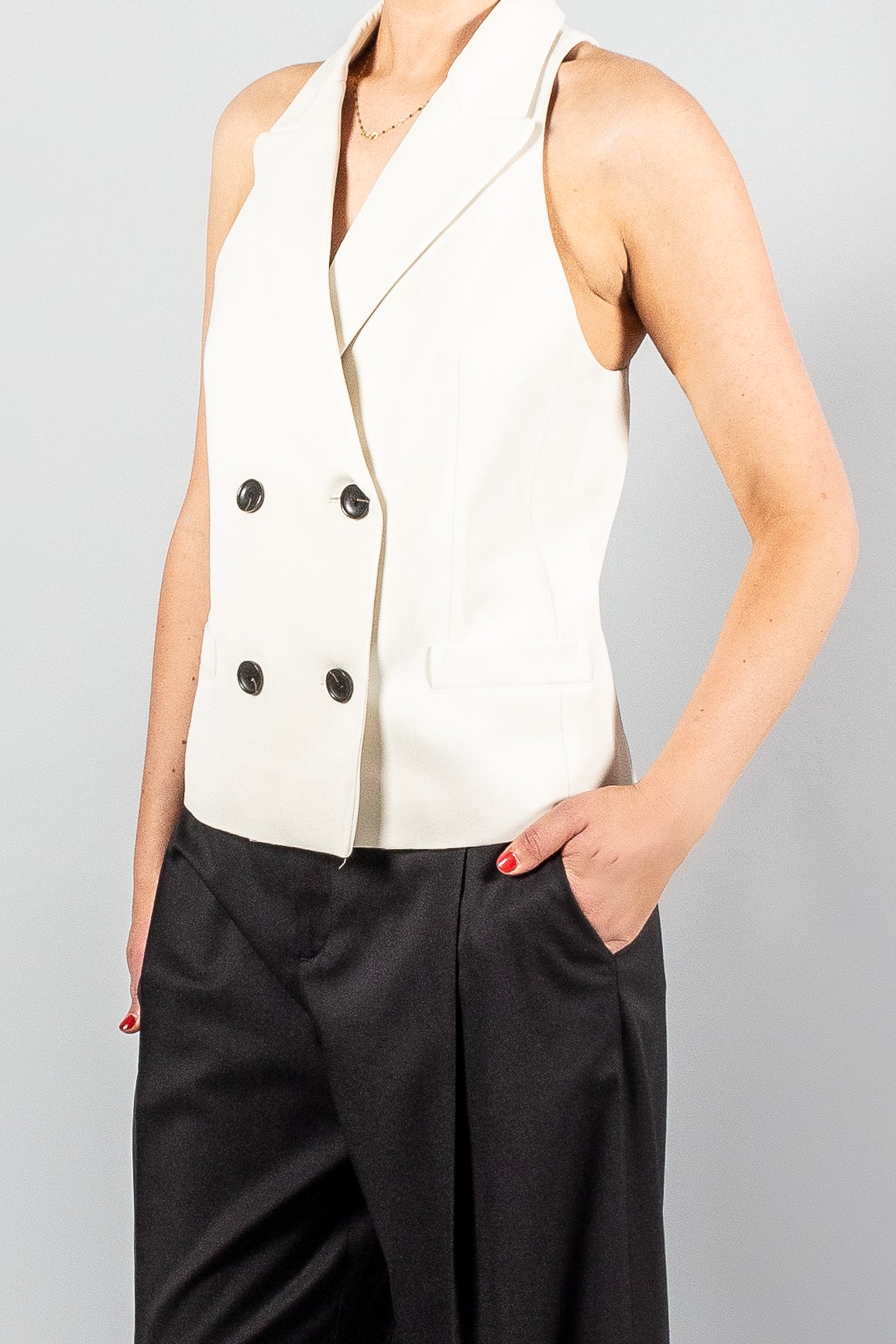 Maria Mcmanus Double Breasted Vest-Jackets and Blazers-Misch-Boutique-Vancouver-Canada-misch.ca