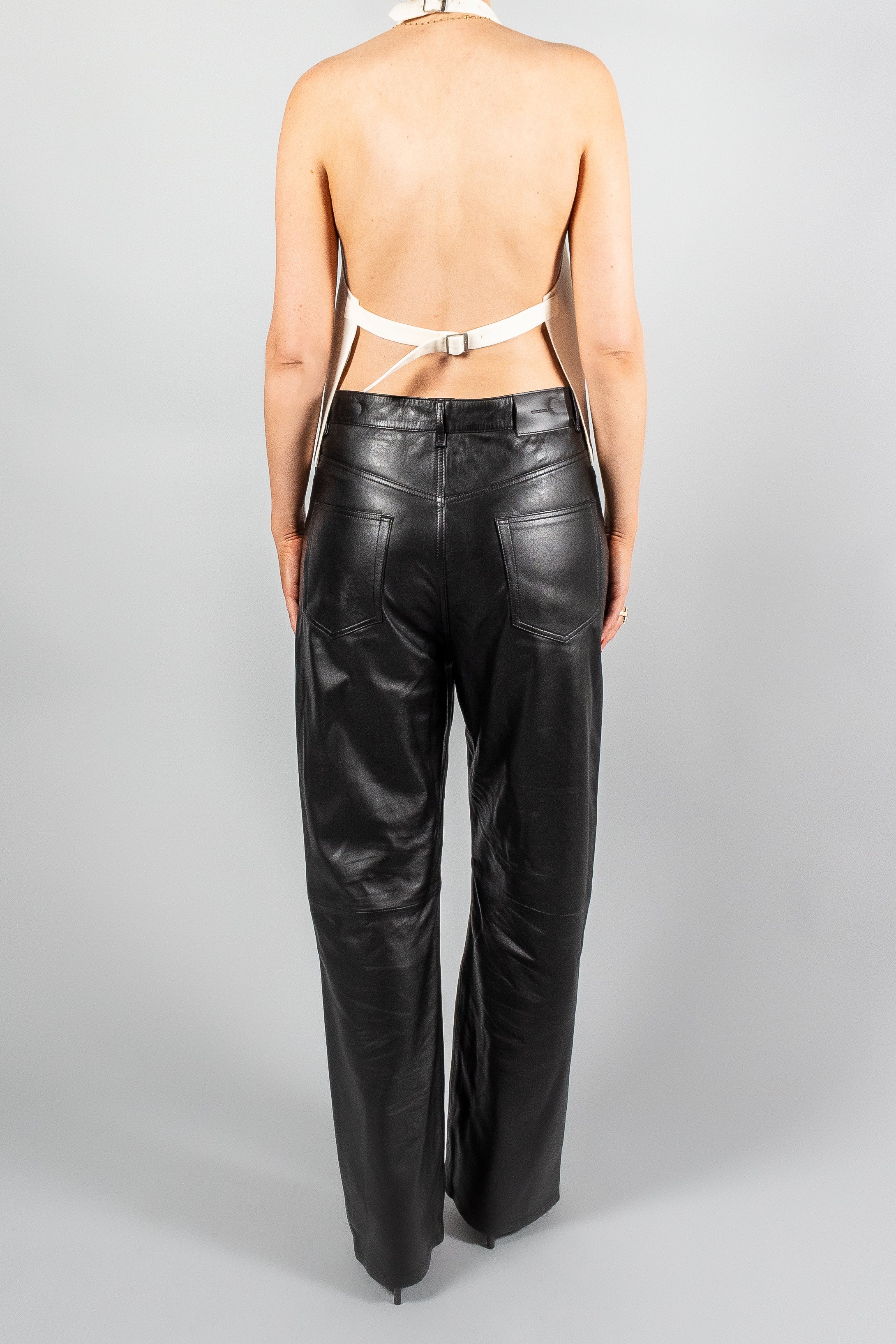 Wardrobe NYC Leather Low Rise Pant-Pants and shorts-Misch-Boutique-Vancouver-Canada-misch.ca