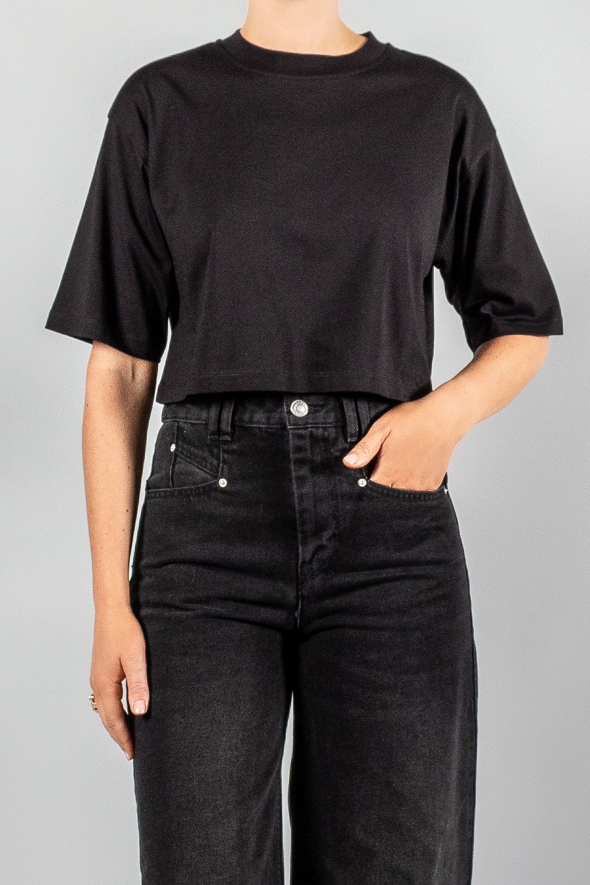 Loulou Studio Gupo Cropped T-Shirt-Tops-Misch-Boutique-Vancouver-Canada-misch.ca