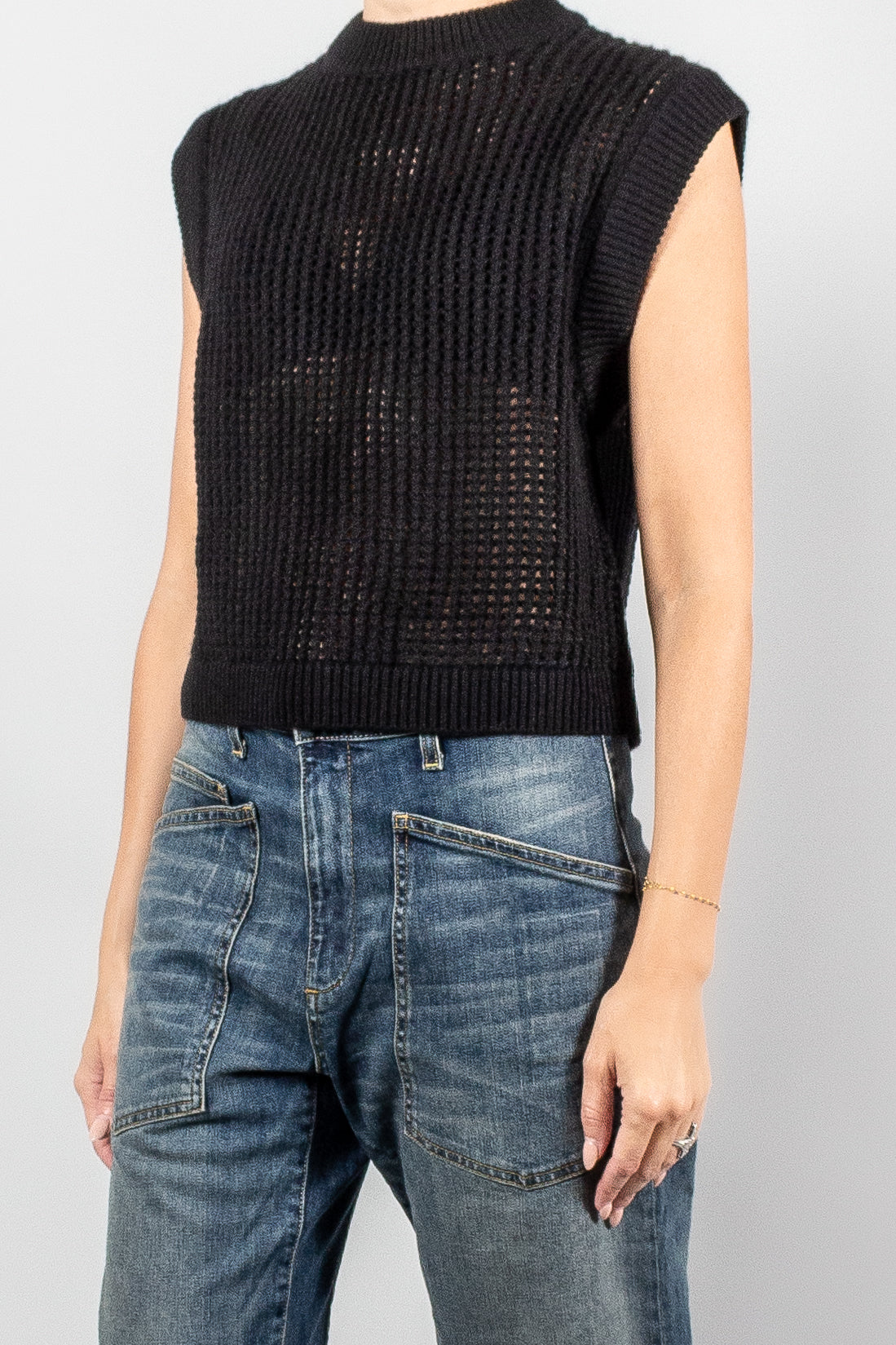 Lisa Yang Feng Woven Cashmere Vest-Knitwear-Misch-Boutique-Vancouver-Canada-misch.ca