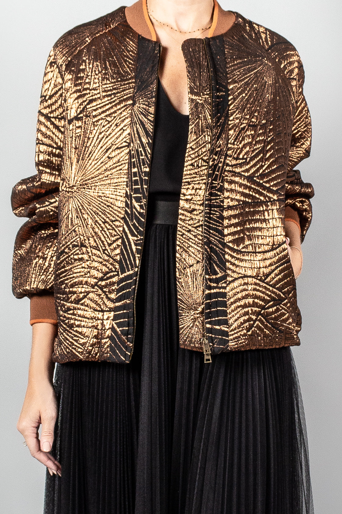 Forte Forte Golden Sunrise Jacquard Bomber-Jackets and Blazers-Misch-Boutique-Vancouver-Canada-misch.ca