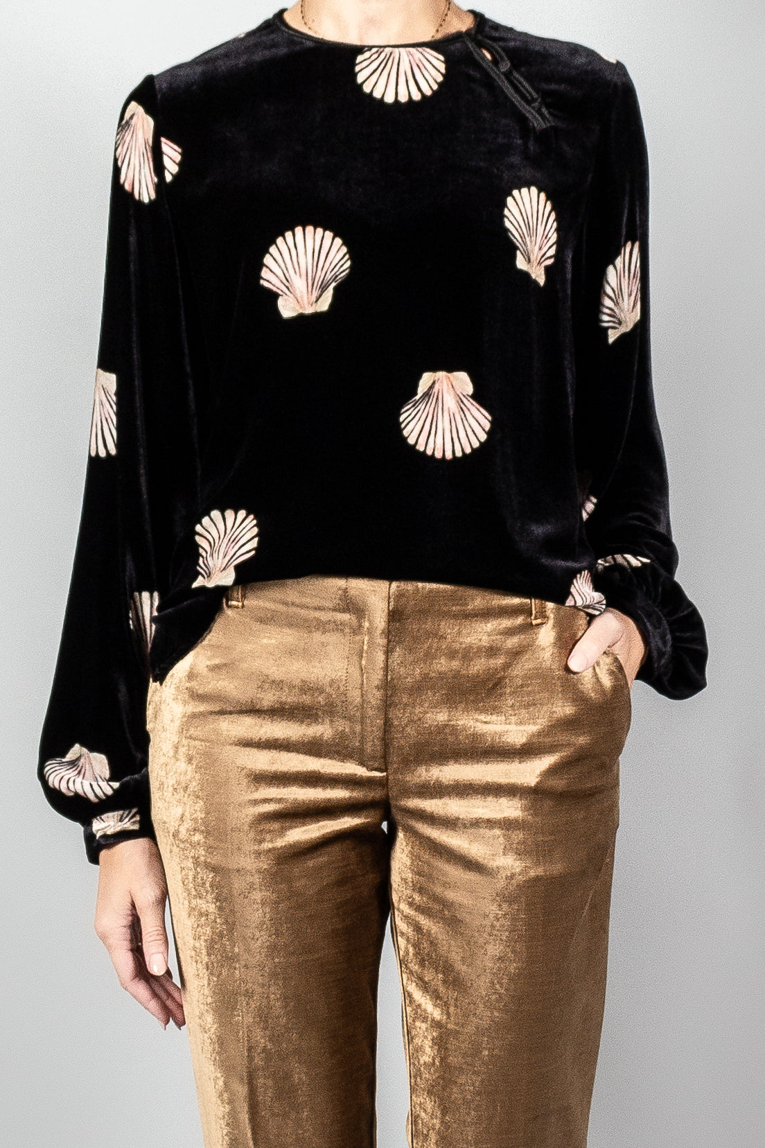 Forte Forte Mother Of Pearl Print Velvet Top-Tops-Misch-Boutique-Vancouver-Canada-misch.ca