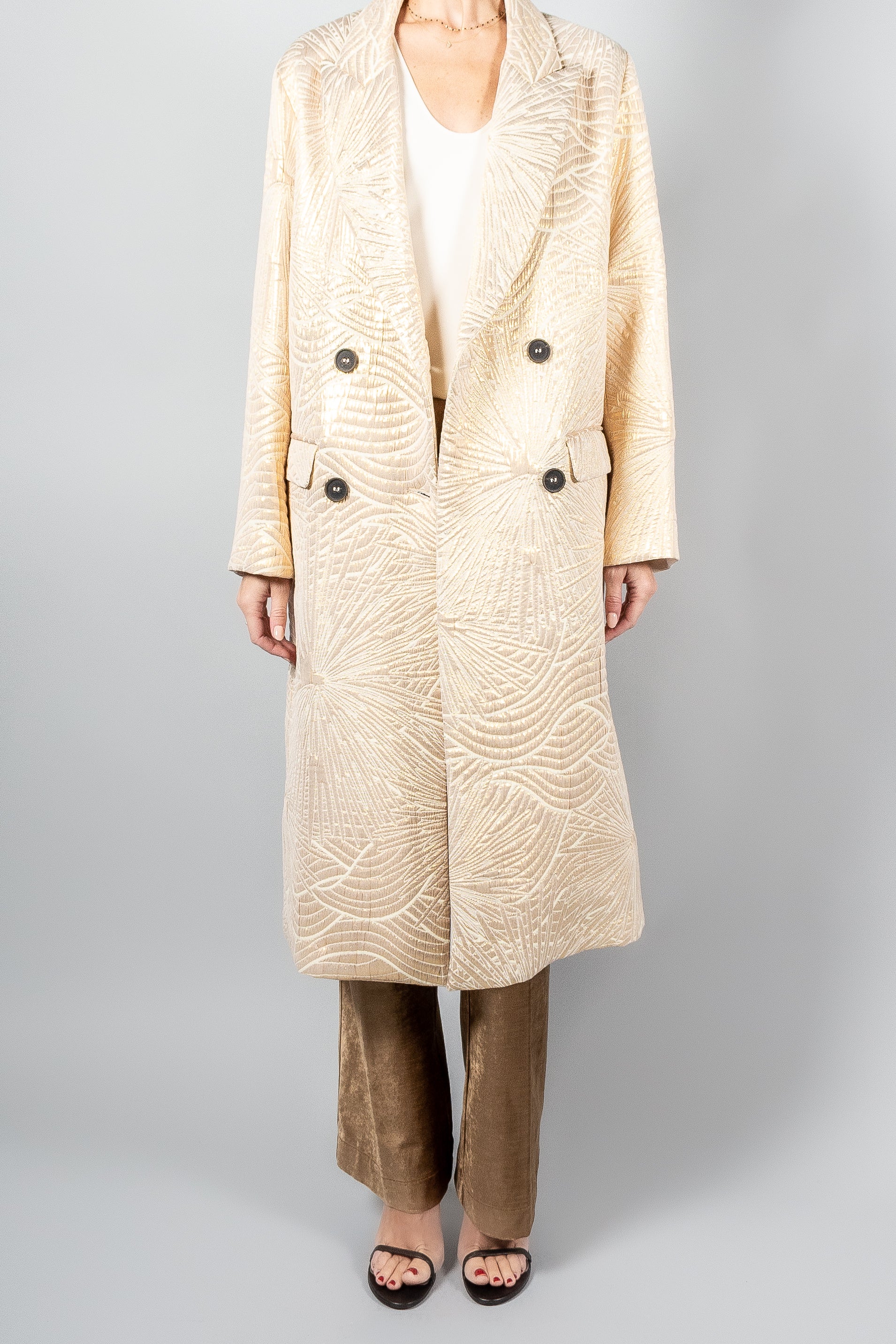 Forte Forte Golden Sunrise Jacquard Coat-Coats-Misch-Boutique-Vancouver-Canada-misch.ca