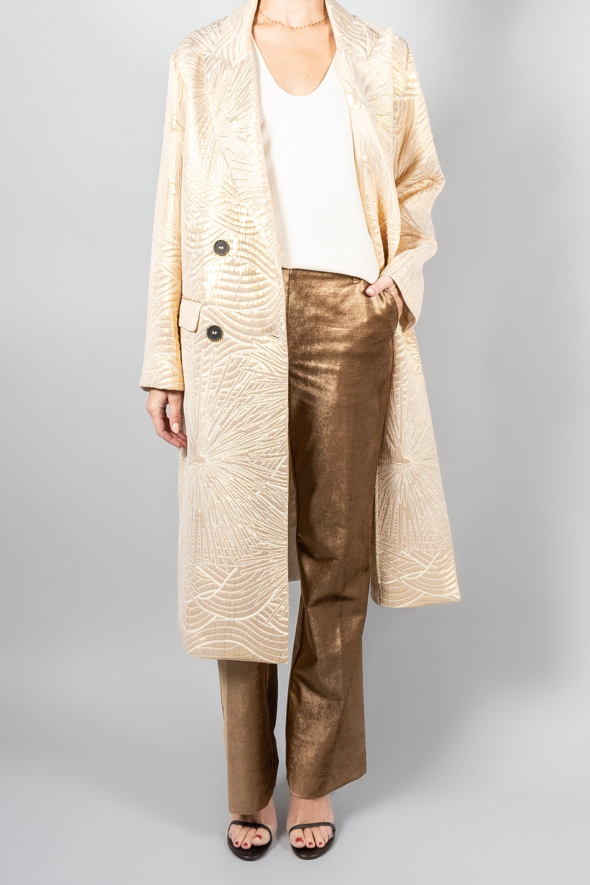 Forte Forte Golden Sunrise Jacquard Coat-Coats-Misch-Boutique-Vancouver-Canada-misch.ca