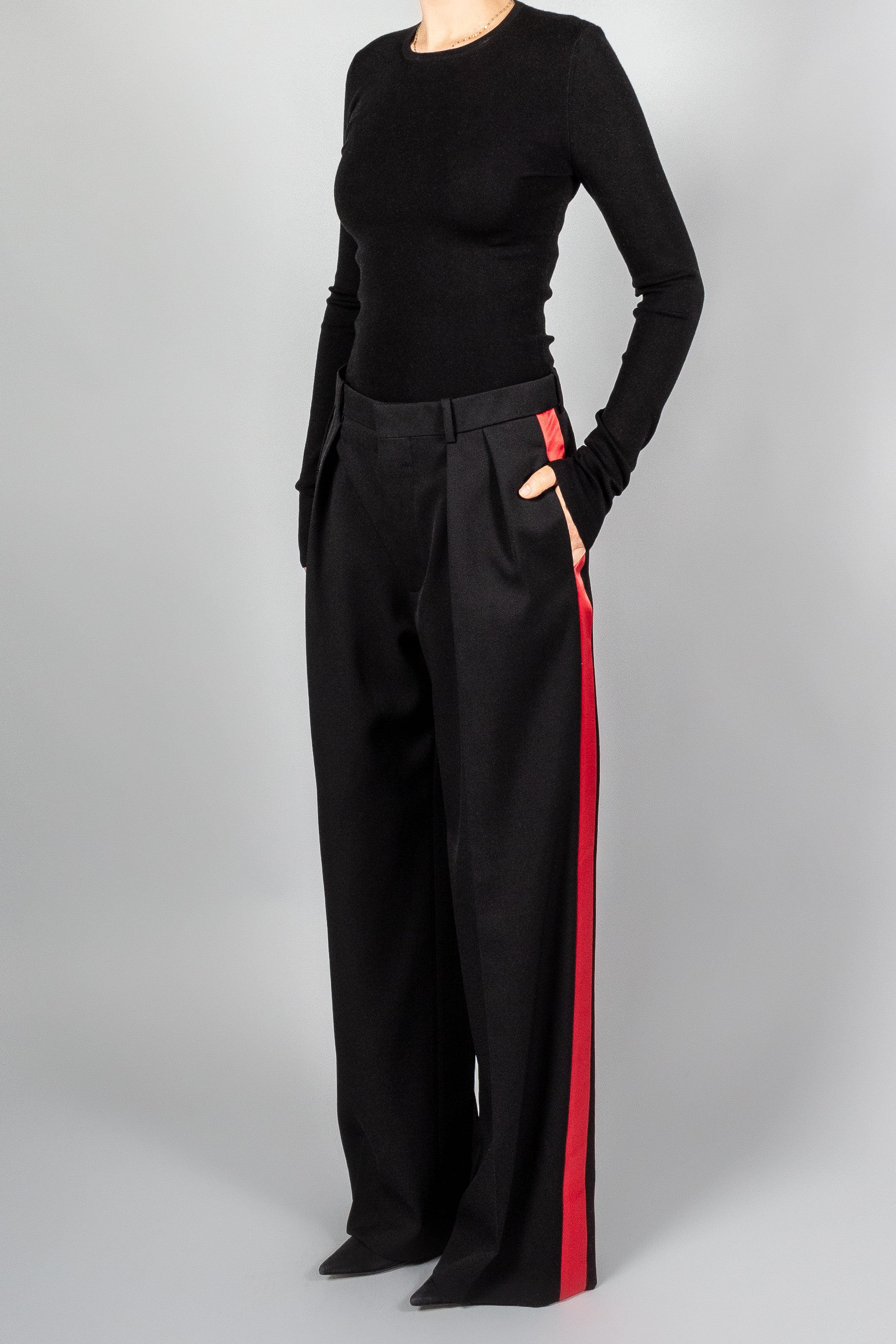 Wardrobe NYC Low Rise Tuxedo Trouser-Pants and Shorts-Misch-Boutique-Vancouver-Canada-misch.ca