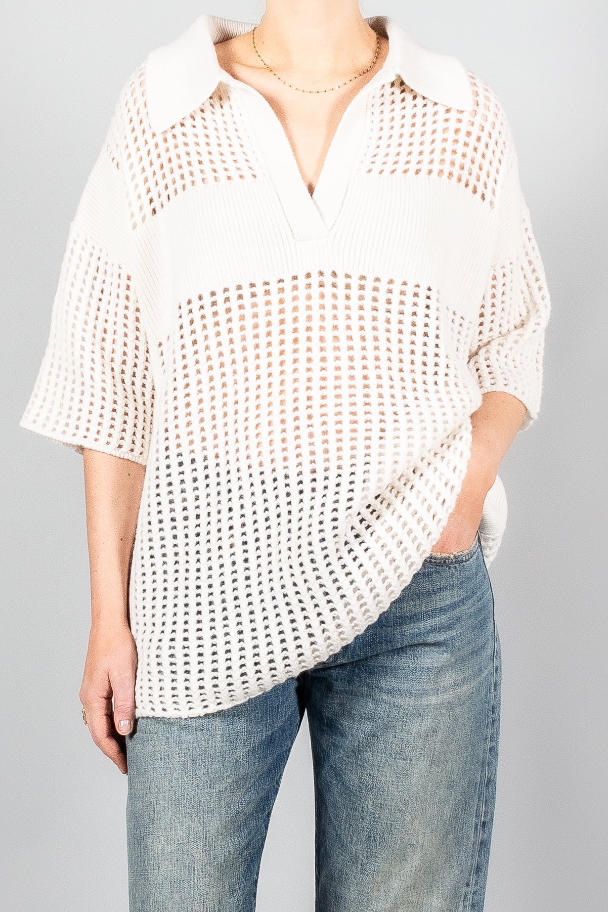 Lisa Yang Lei Cashmere Woven Sweater-Knitwear-Misch-Boutique-Vancouver-Canada-misch.ca