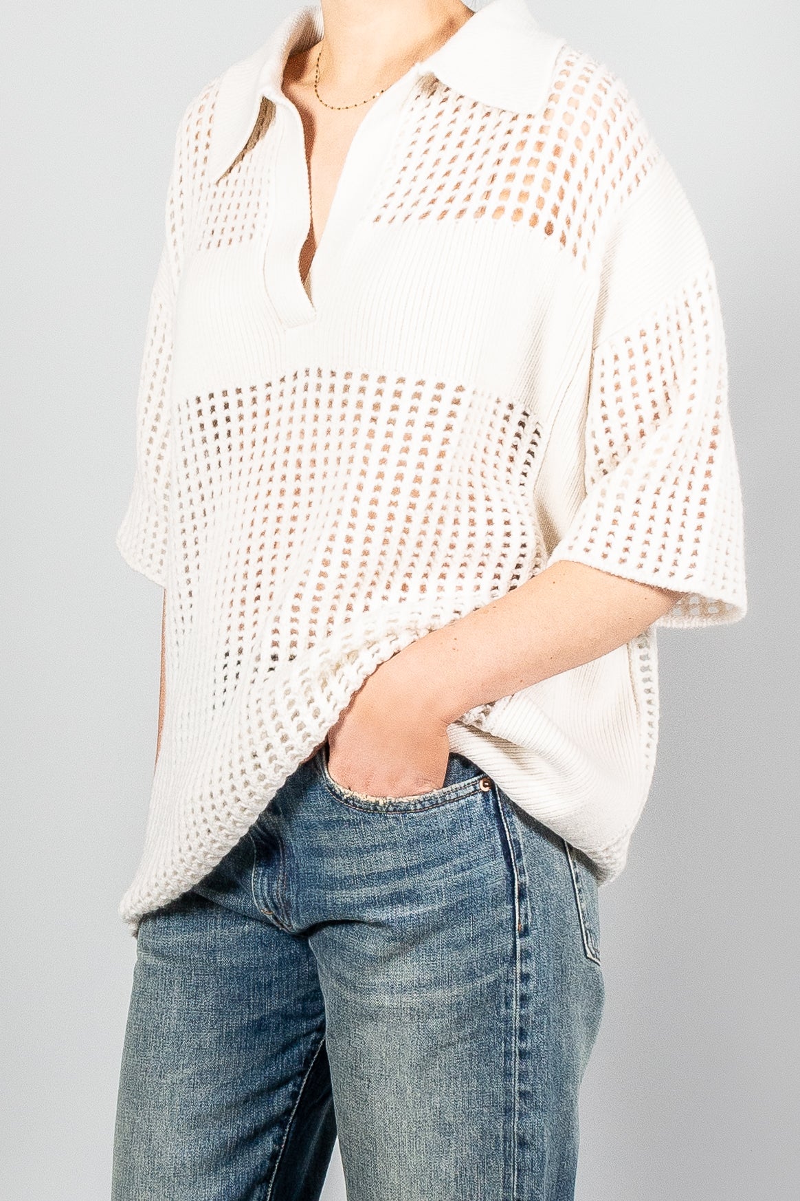 Lisa Yang Lei Cashmere Woven Sweater-Knitwear-Misch-Boutique-Vancouver-Canada-misch.ca