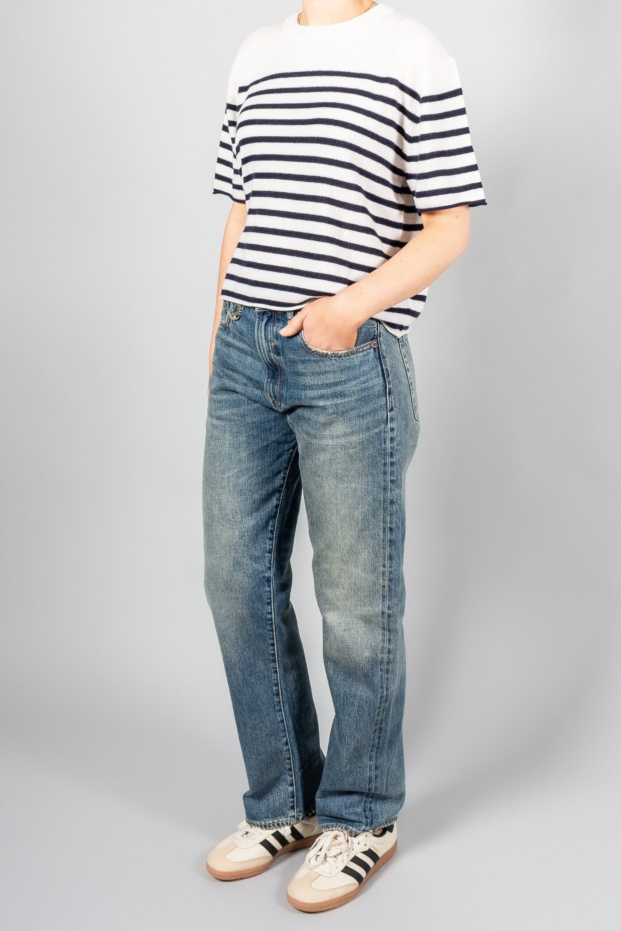 Lisa Yang Cila Striped Cashmere T-Shirt-tops-Misch-Boutique-Vancouver-Canada-misch.ca