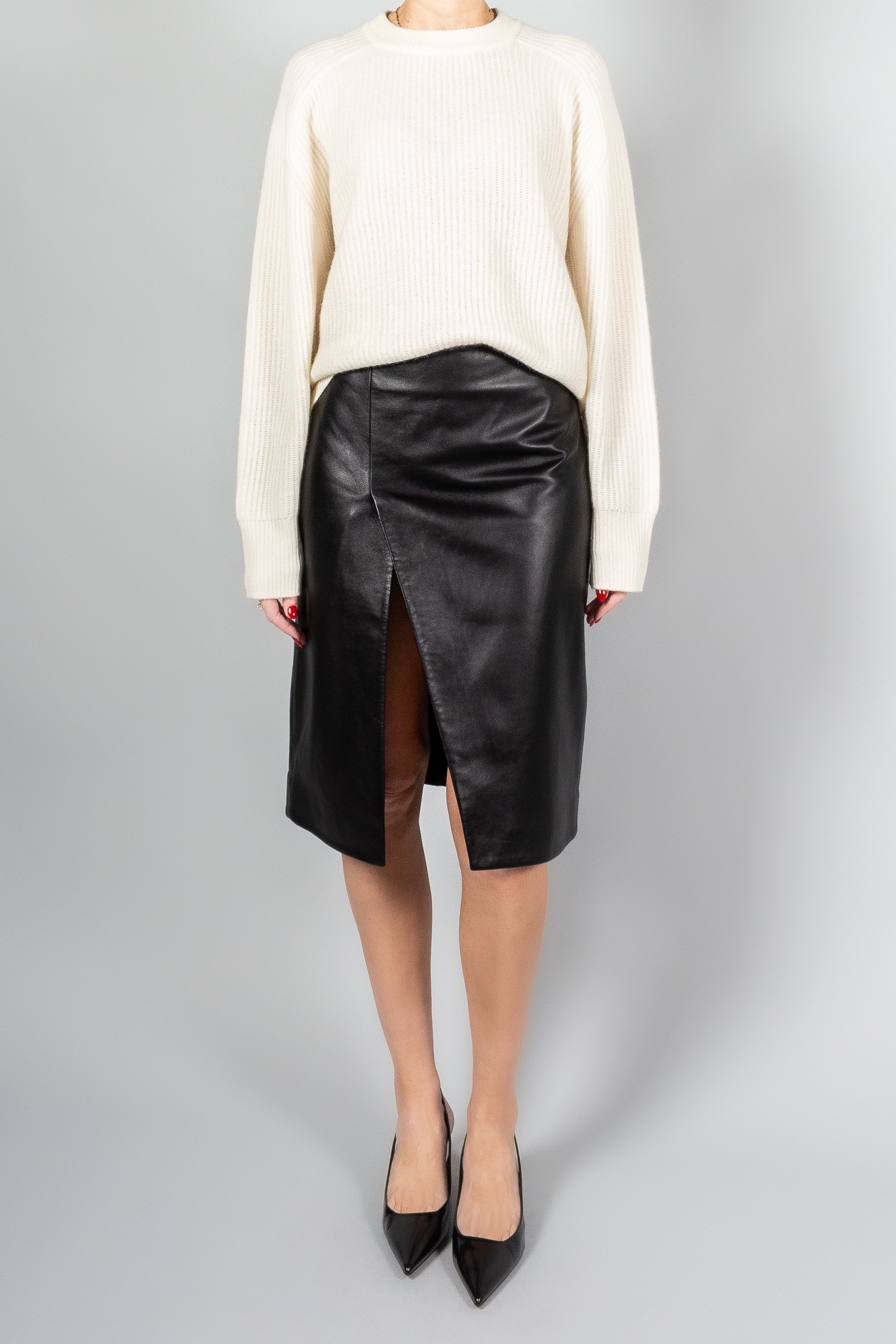 Loulou Studio Ekare Leather Skirt-Skirts-Misch-Boutique-Vancouver-Canada-misch.ca