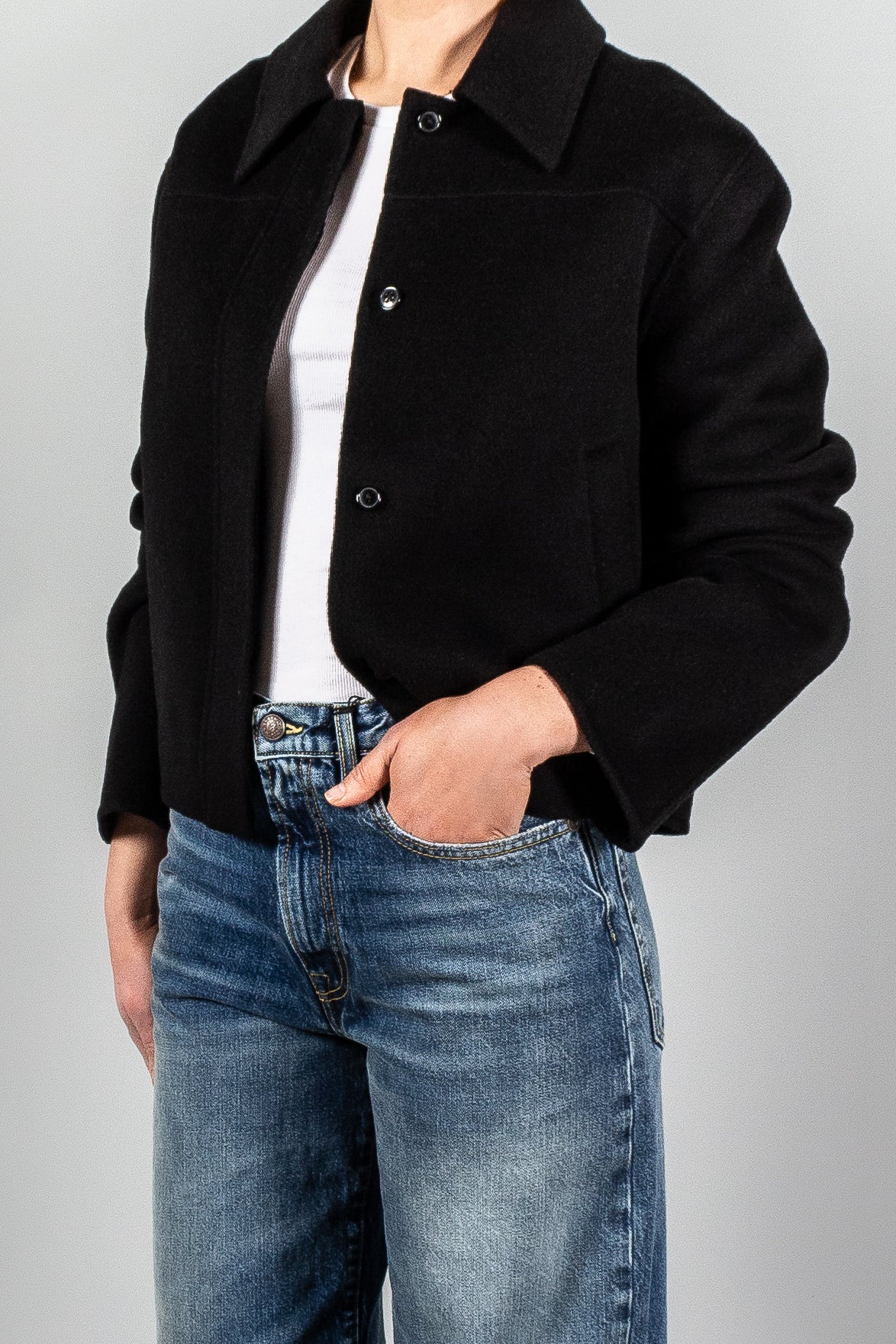 Loulou Studio Zhanna Short Boxy Jacket-Coats-Misch-Boutique-Vancouver-Canada-misch.ca