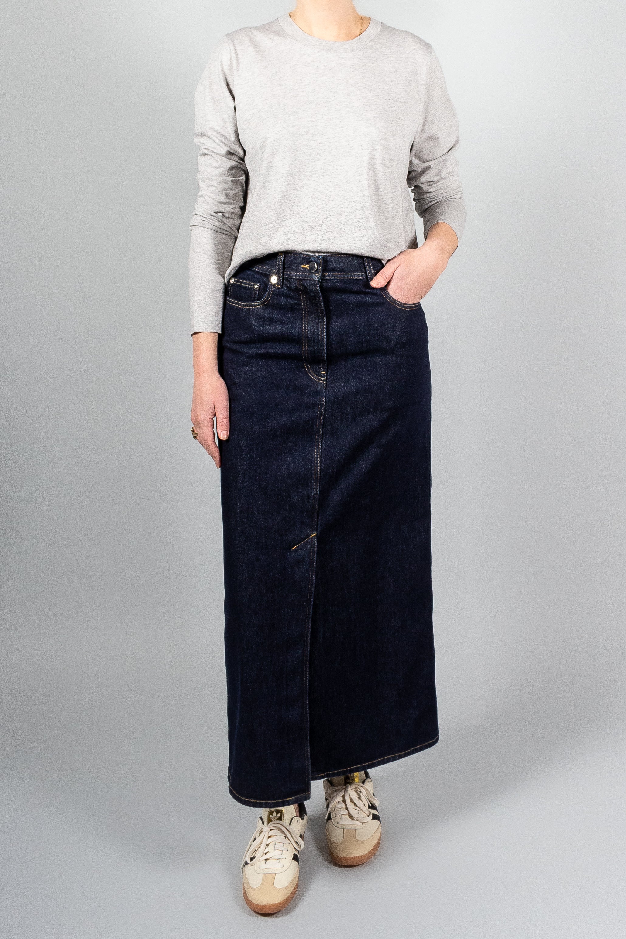 Loulou Studio Rona Denim Skirt-Skirts-Misch-Boutique-Vancouver-Canada-misch.ca