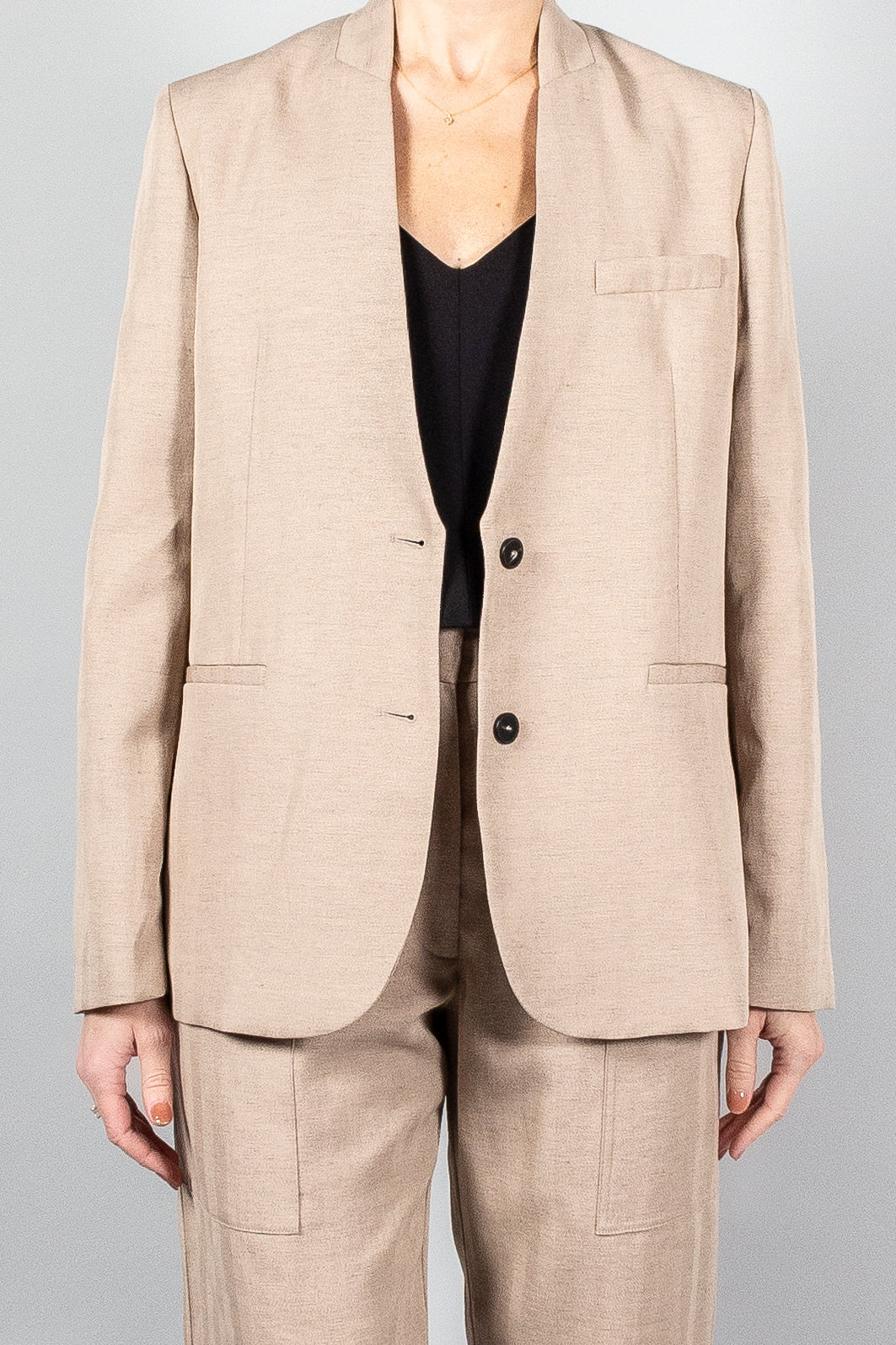 Forte Forte Harringbone Collarless Jacket-Jackets and Blazers-Misch-Boutique-Vancouver-Canada-misch.ca