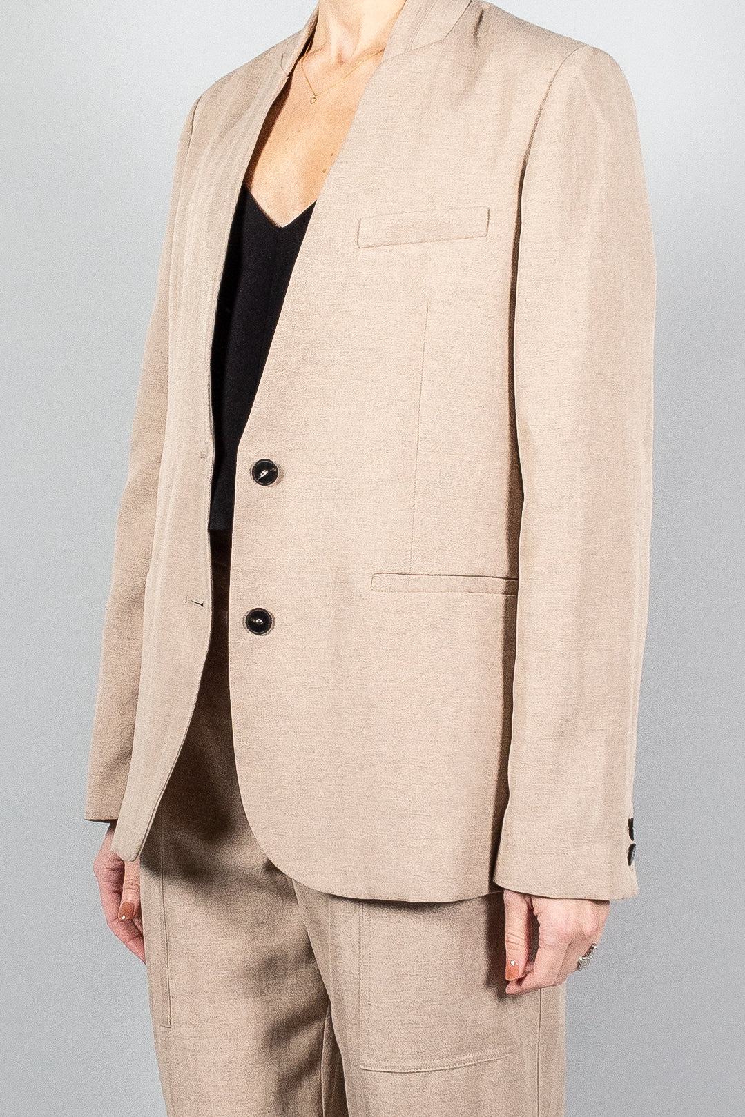 Forte Forte Harringbone Collarless Jacket-Jackets and Blazers-Misch-Boutique-Vancouver-Canada-misch.ca