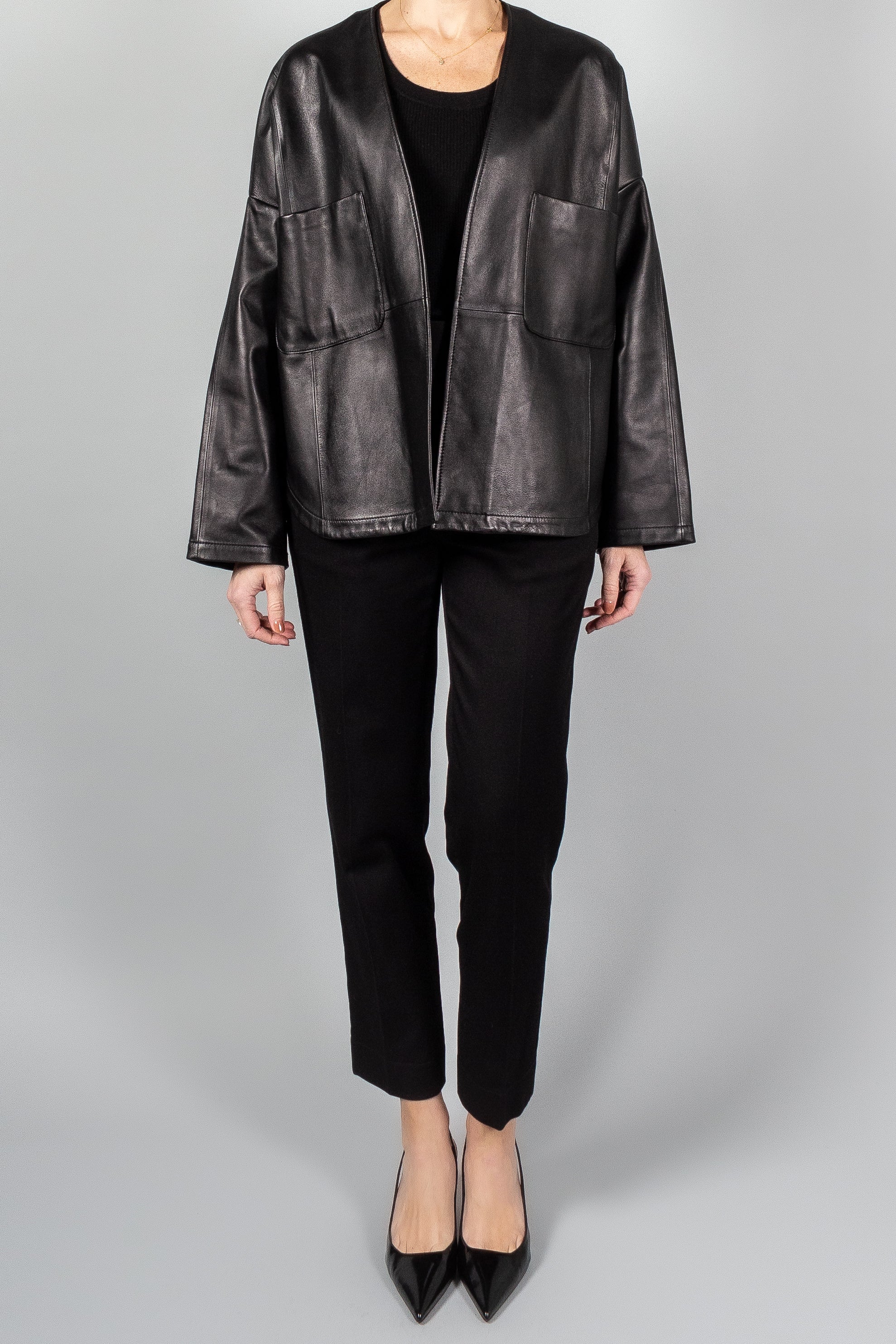 Forte Forte Nappa Leather Kimono-Tops-Misch-Boutique-Vancouver-Canada-misch.ca