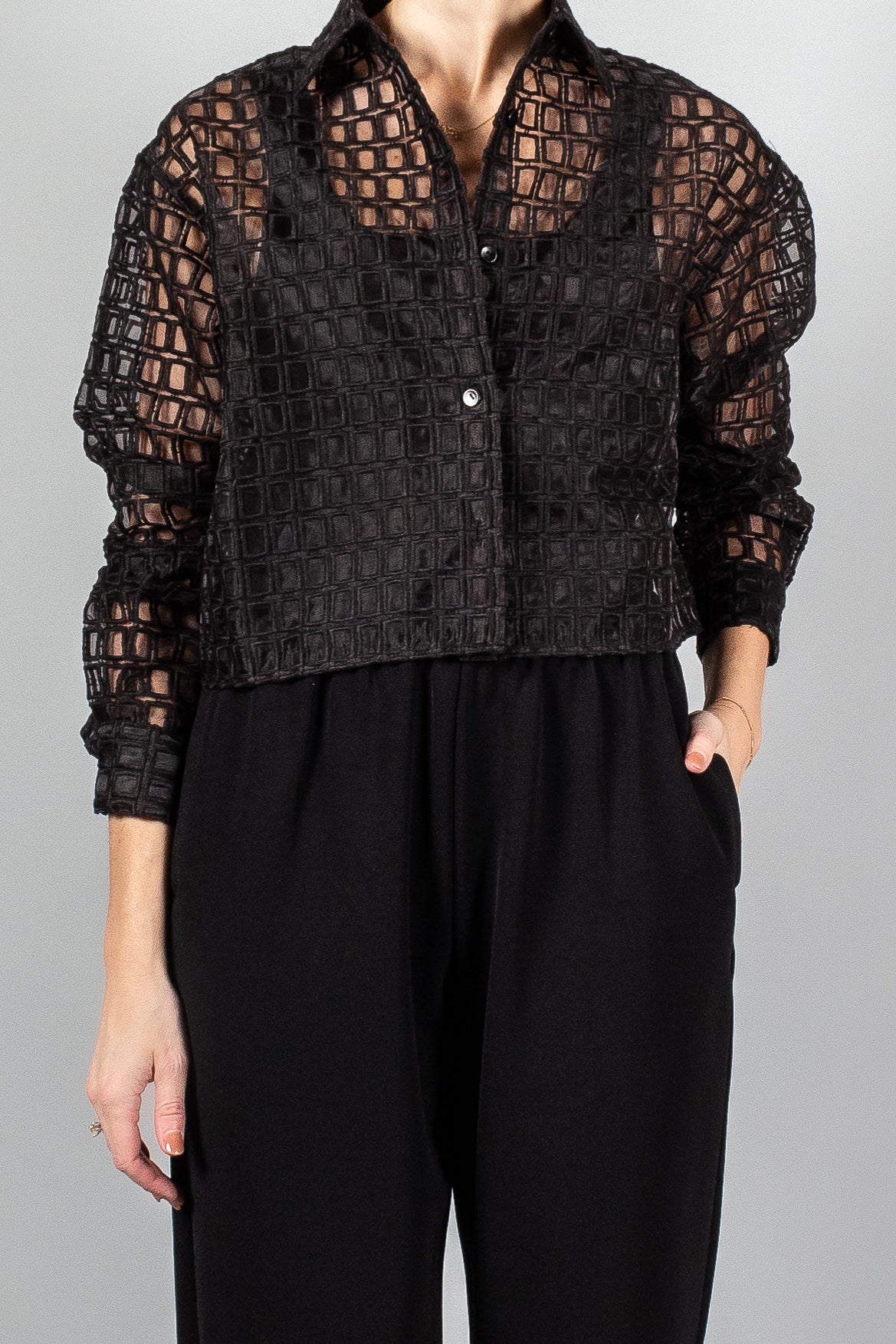 Maria McManus Cropped Organza Shirt-Tops-Misch-Boutique-Vancouver-Canada-misch.ca