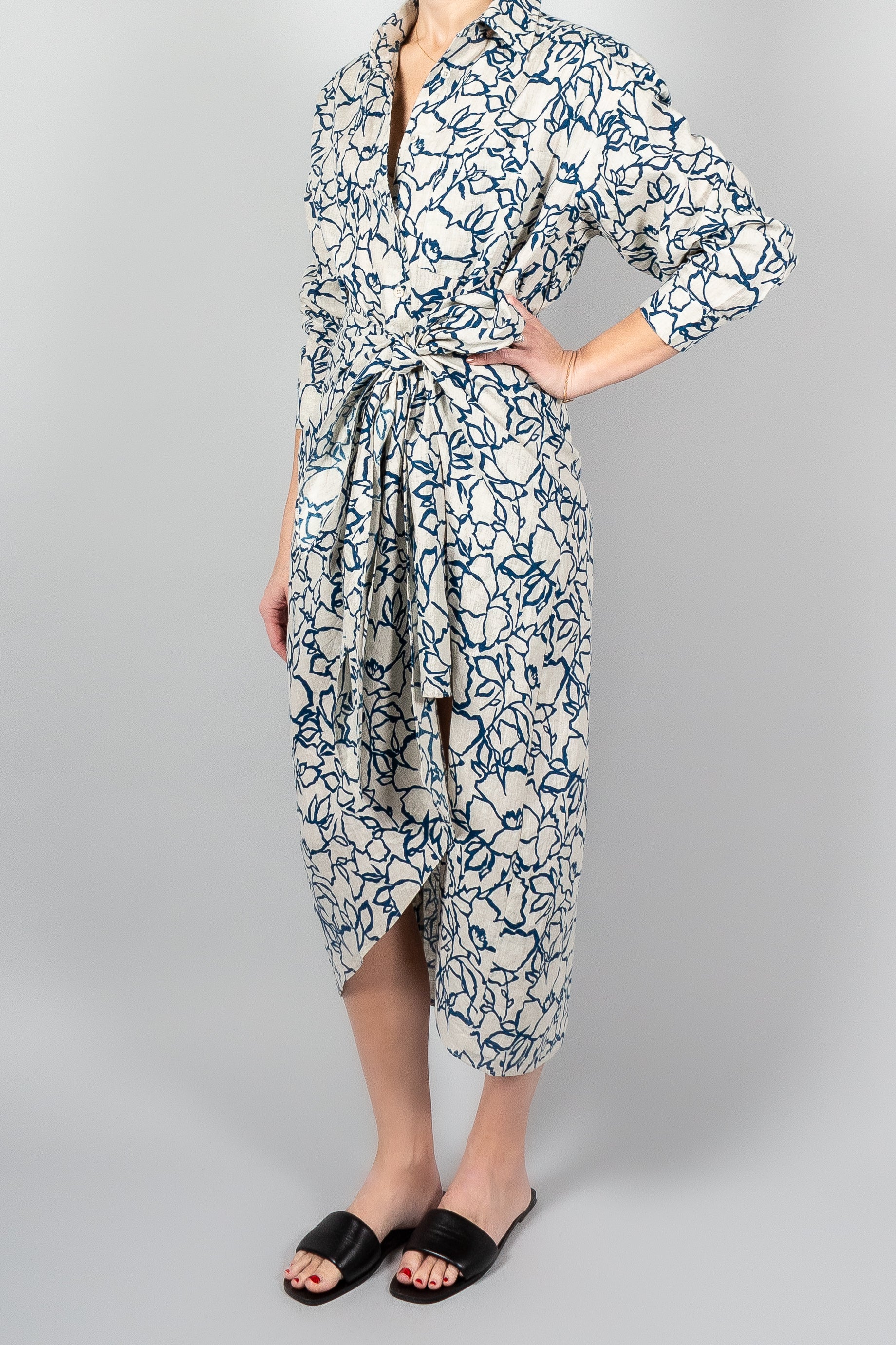 Apiece Apart Alessandra Sarong Shirt Dress-Dresses and Jumpsuits-Misch-Boutique-Vancouver-Canada-misch.ca