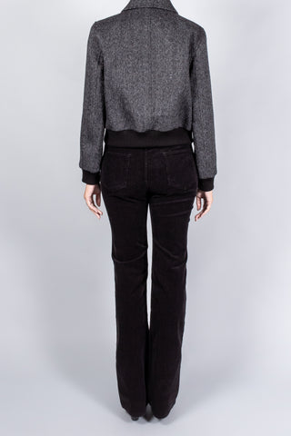 Nili Lotan Redley Bomber Jacket - Charcoal Herringbone-Jackets and Blazers-Misch-Boutique-Vancouver-Canada-misch.ca