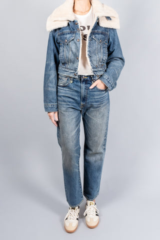 R13 Double Collar Sherpa Trucker Jacket