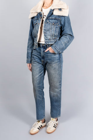 R13 Double Collar Sherpa Trucker Jacket